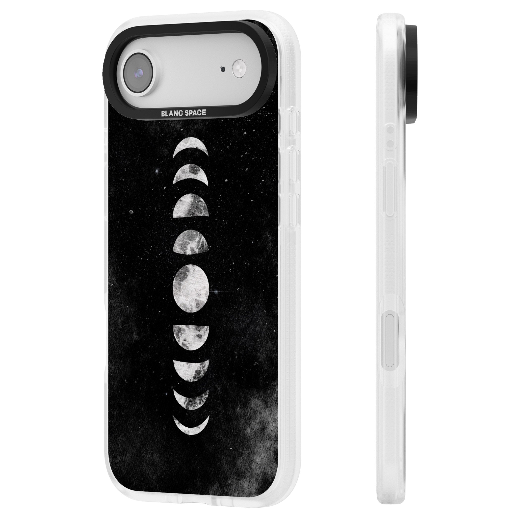 Lunar Phases iPhone 17 Air Impact Air Clear Phone Case Side Profile
