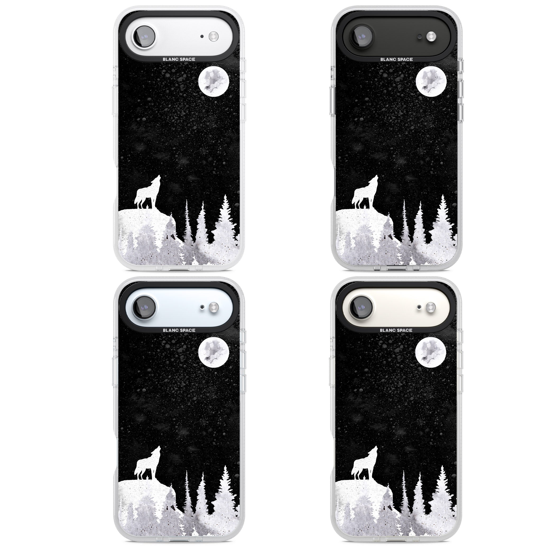 Moon Phases: Wolf & Full Moon iPhone 17 Air Impact Air Clear Phone Case APT Impact Protection