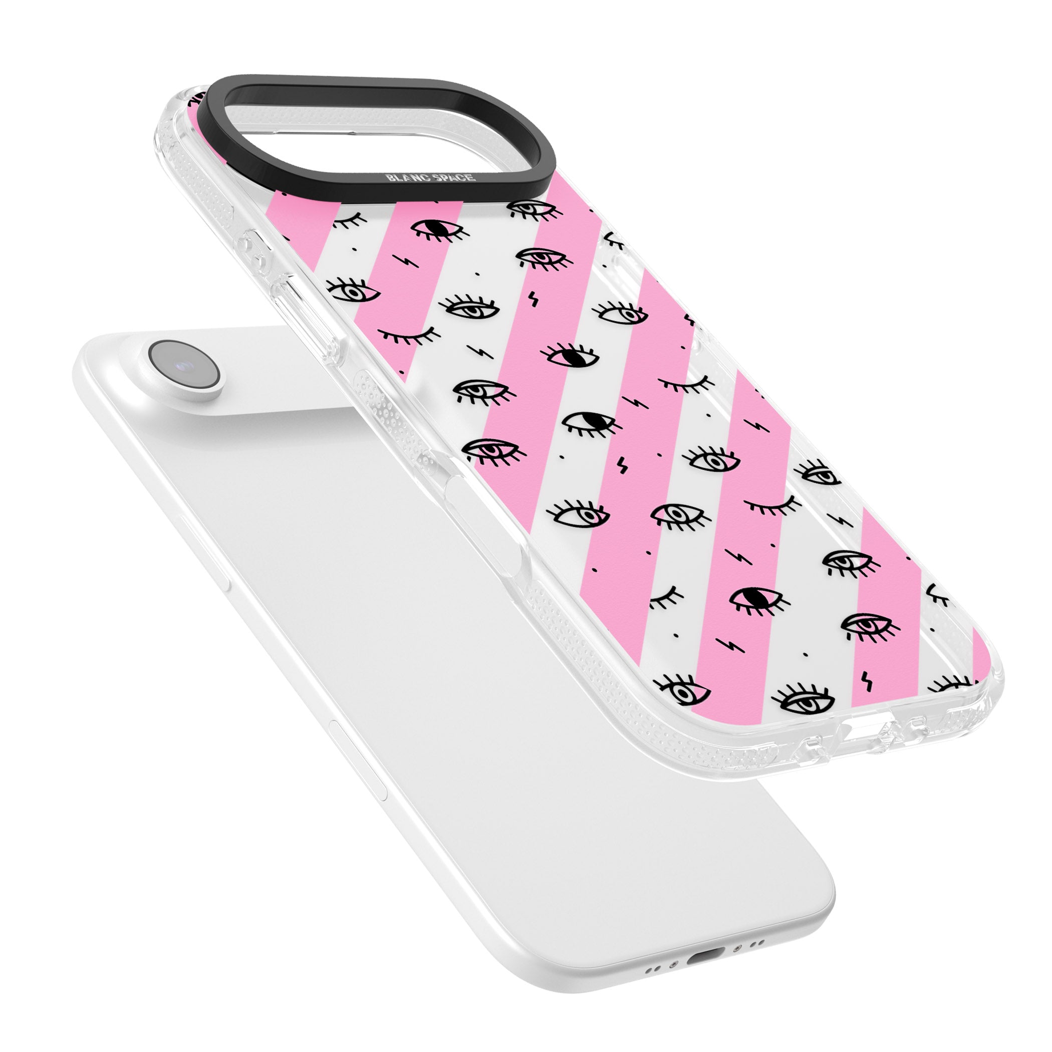 Pink Stripe Eyes iPhone 17 Air Impact Air Clear Phone Case Colours