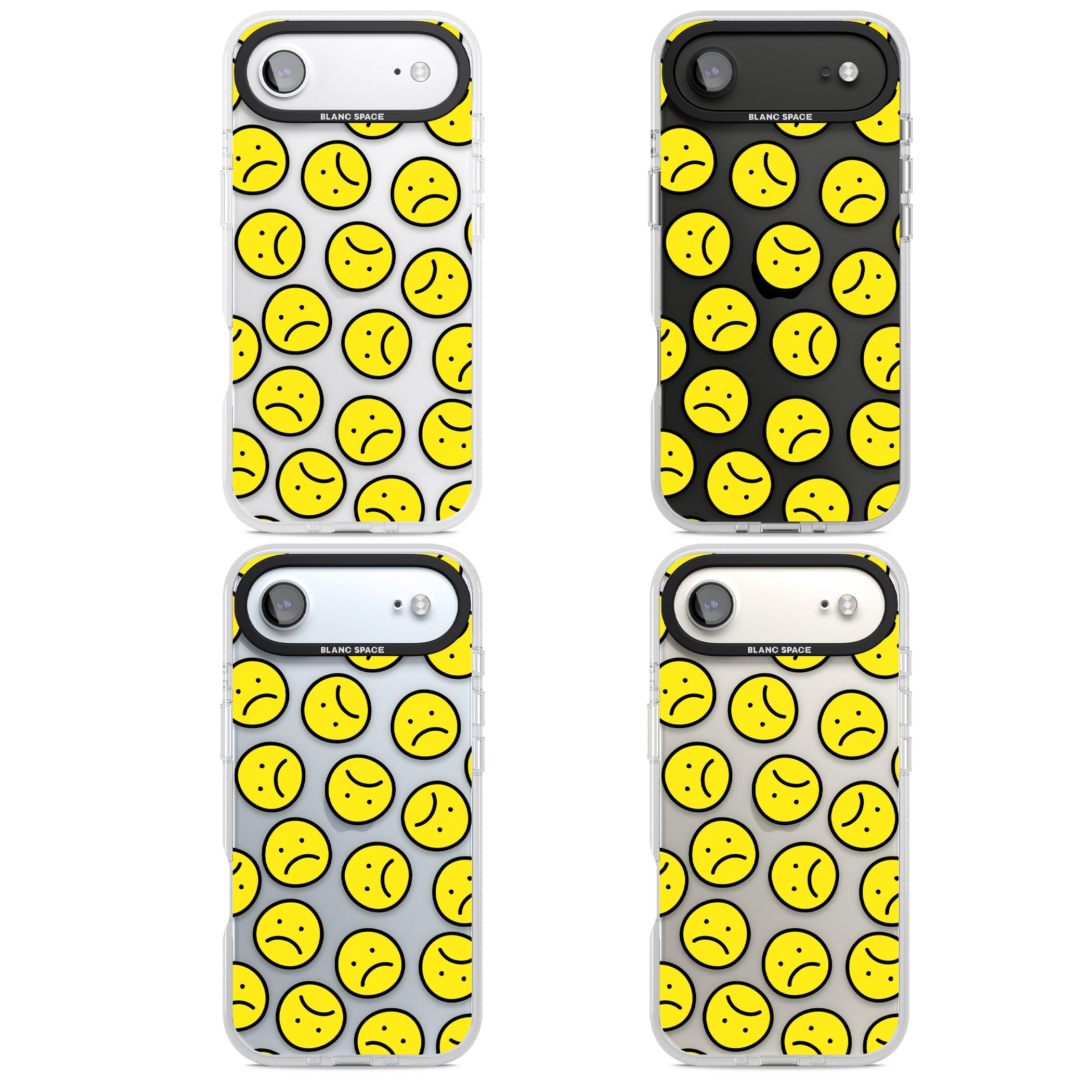 Sad Face Clear Pattern iPhone 17 Air Impact Air Clear Phone Case APT Impact Protection