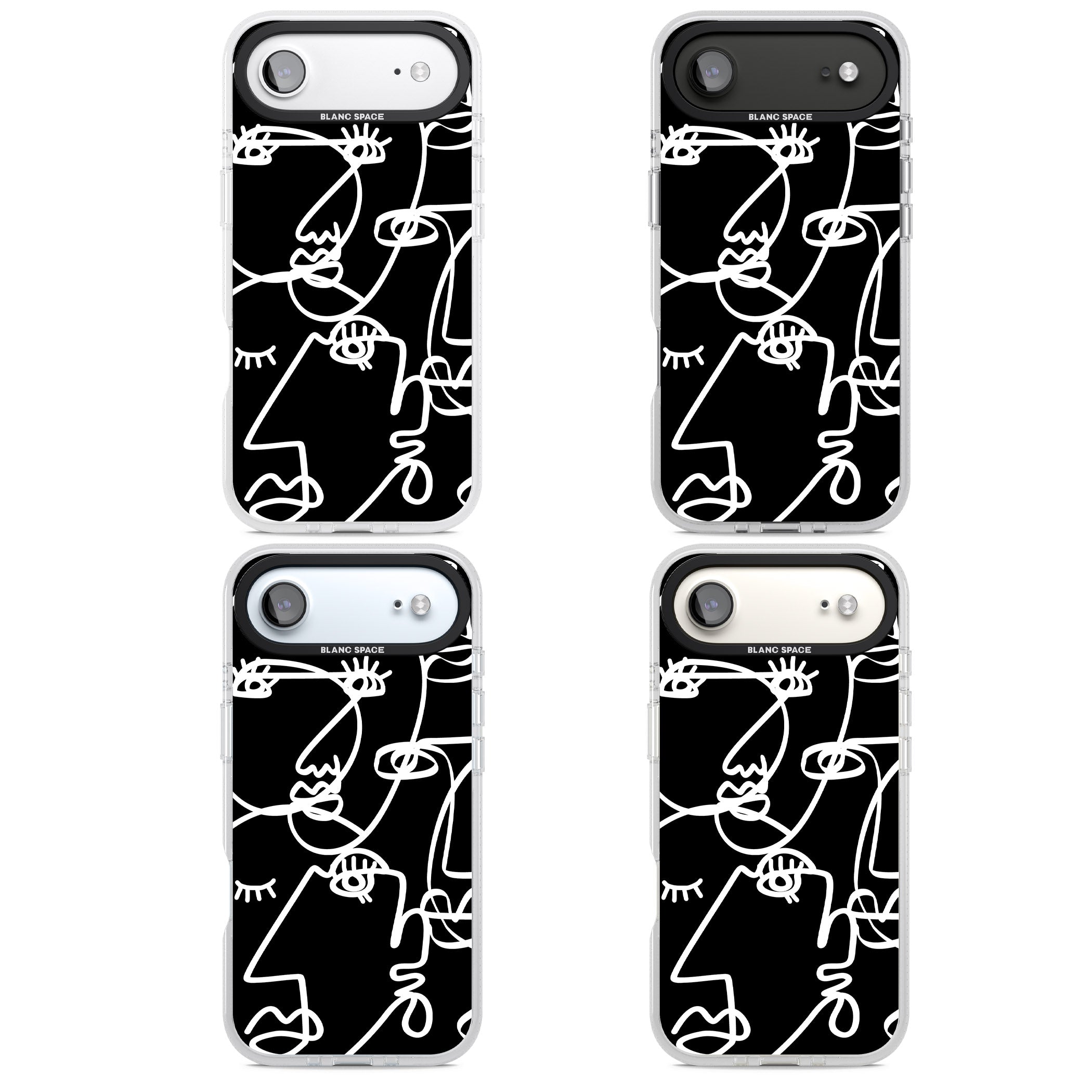 Abstract Line Art White Black iPhone 17 Air Impact Air Clear Phone Case APT Impact Protection