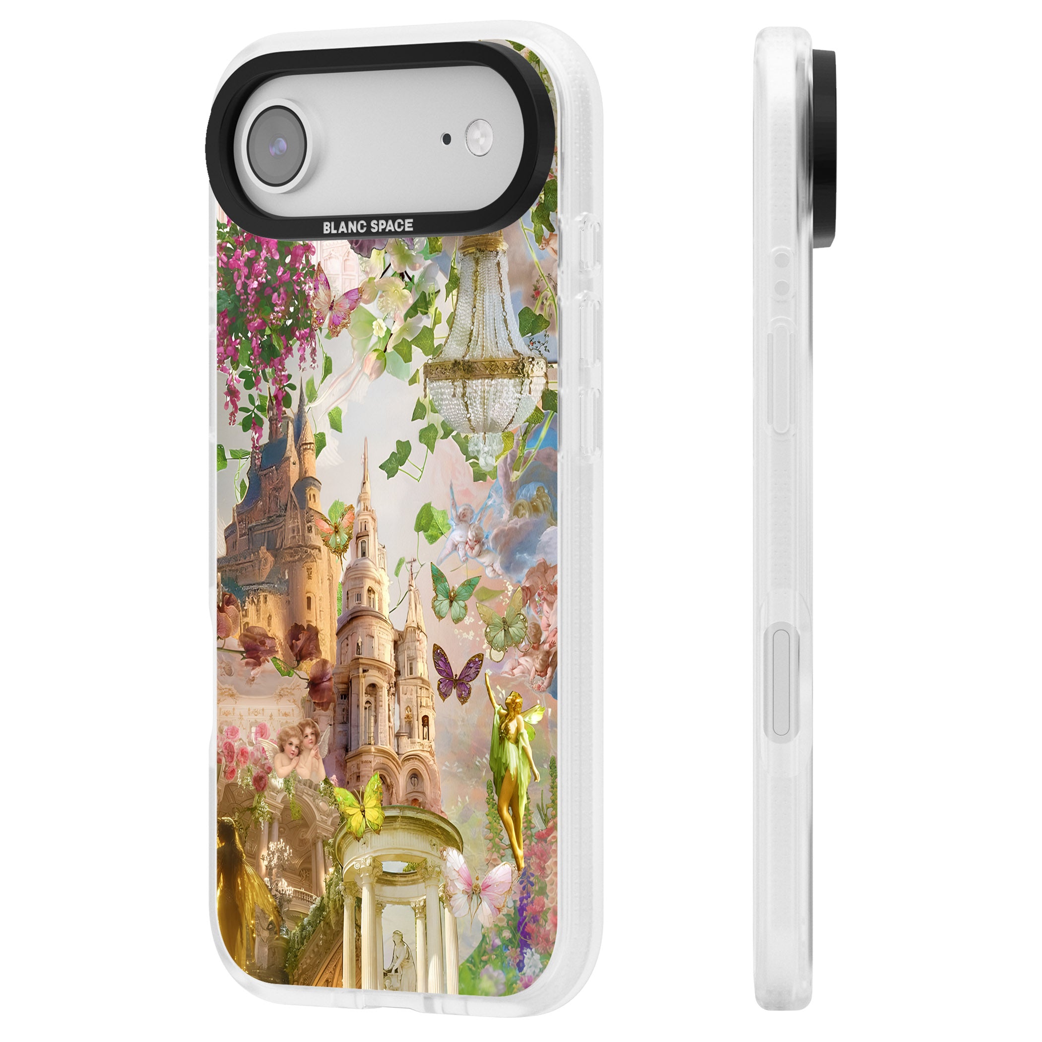 Fairies & Castles Collage iPhone 17 Air Impact Air Clear Phone Case Side Profile
