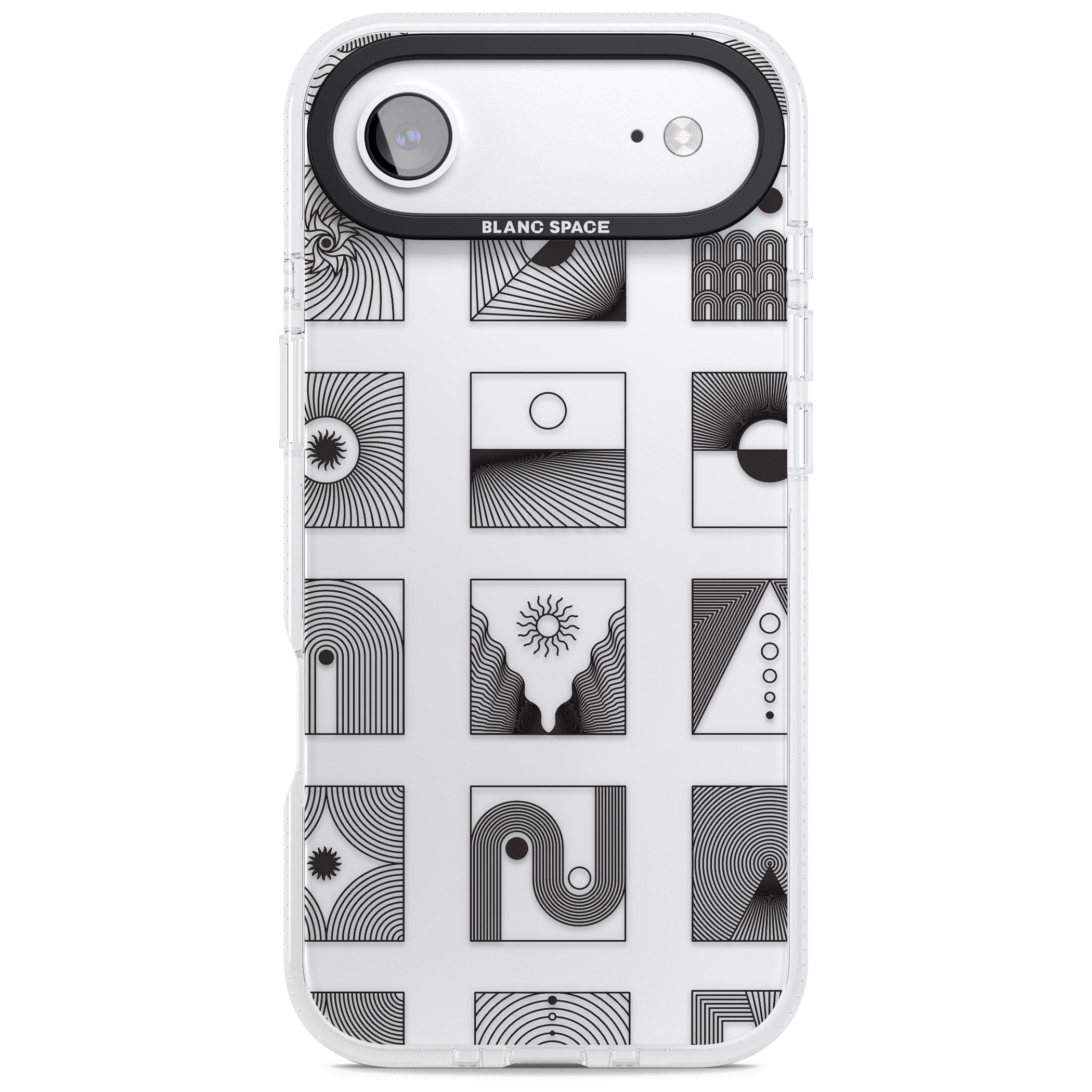 Geometric Pattern Trio: Artistic Blend iPhone 17 Air Impact Air Clear Phone Case