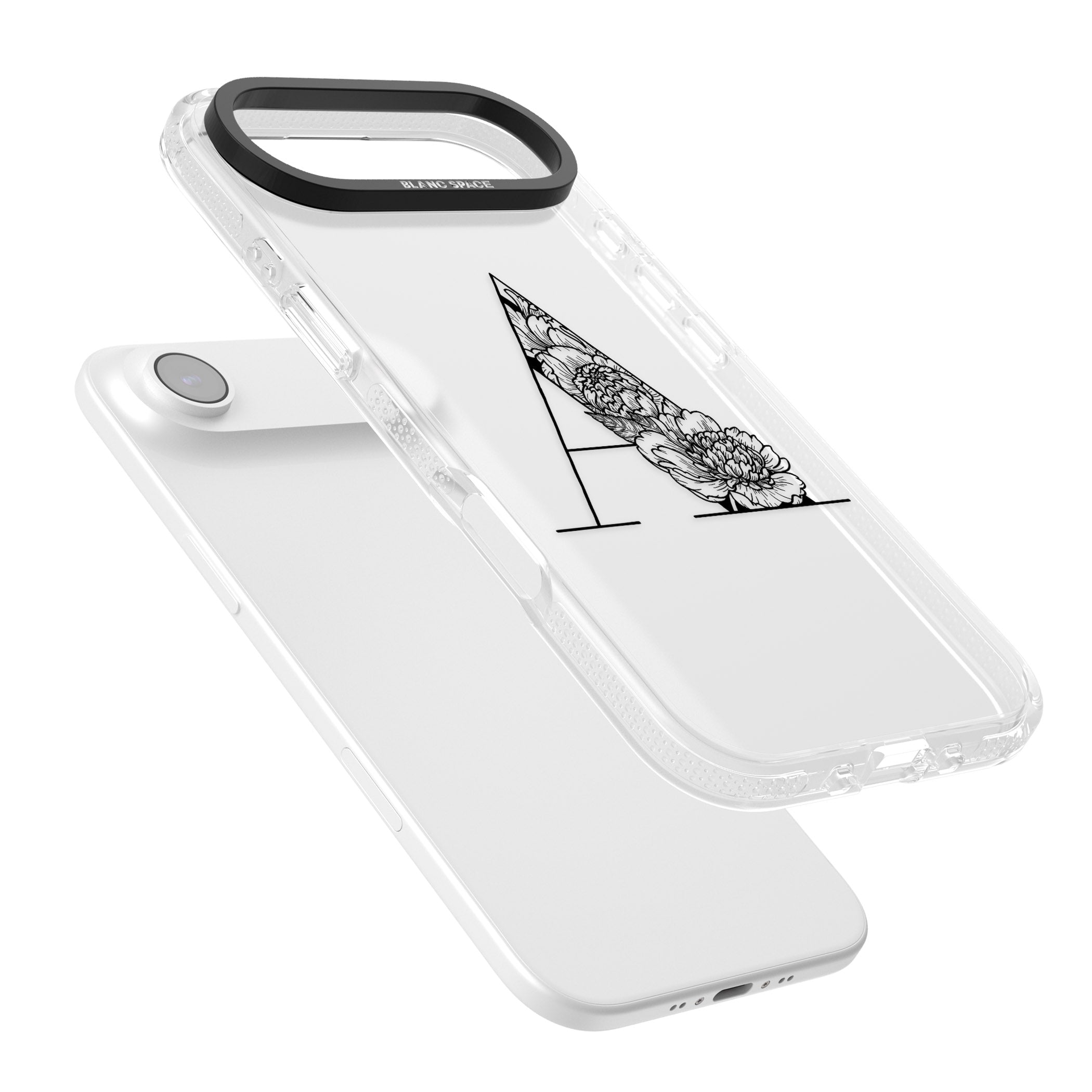 Personalised Floral Monogram iPhone 17 Air Impact Air Clear Phone Case Colours