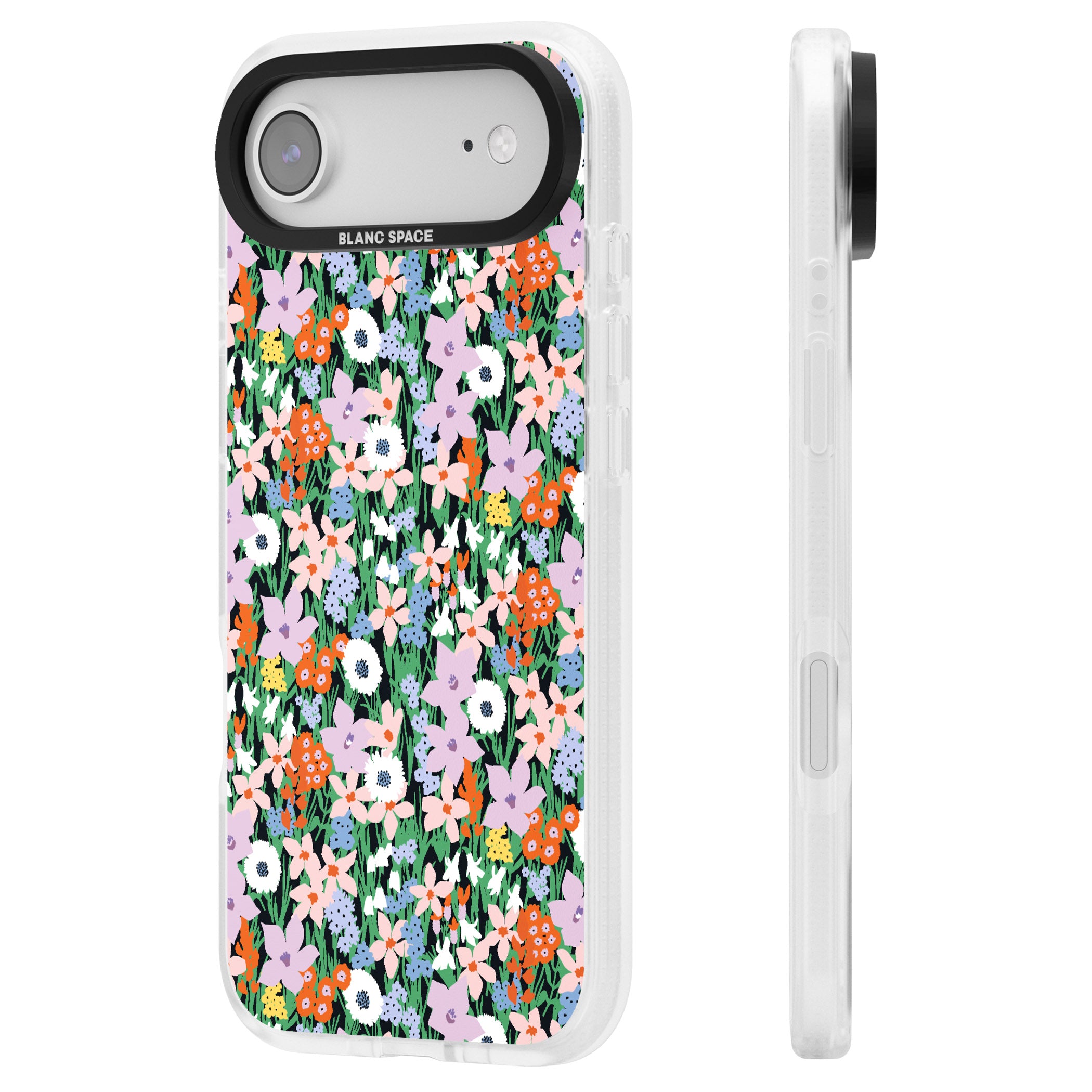 Jazzy Floral Mix iPhone 17 Air Impact Air Clear Phone Case Side Profile