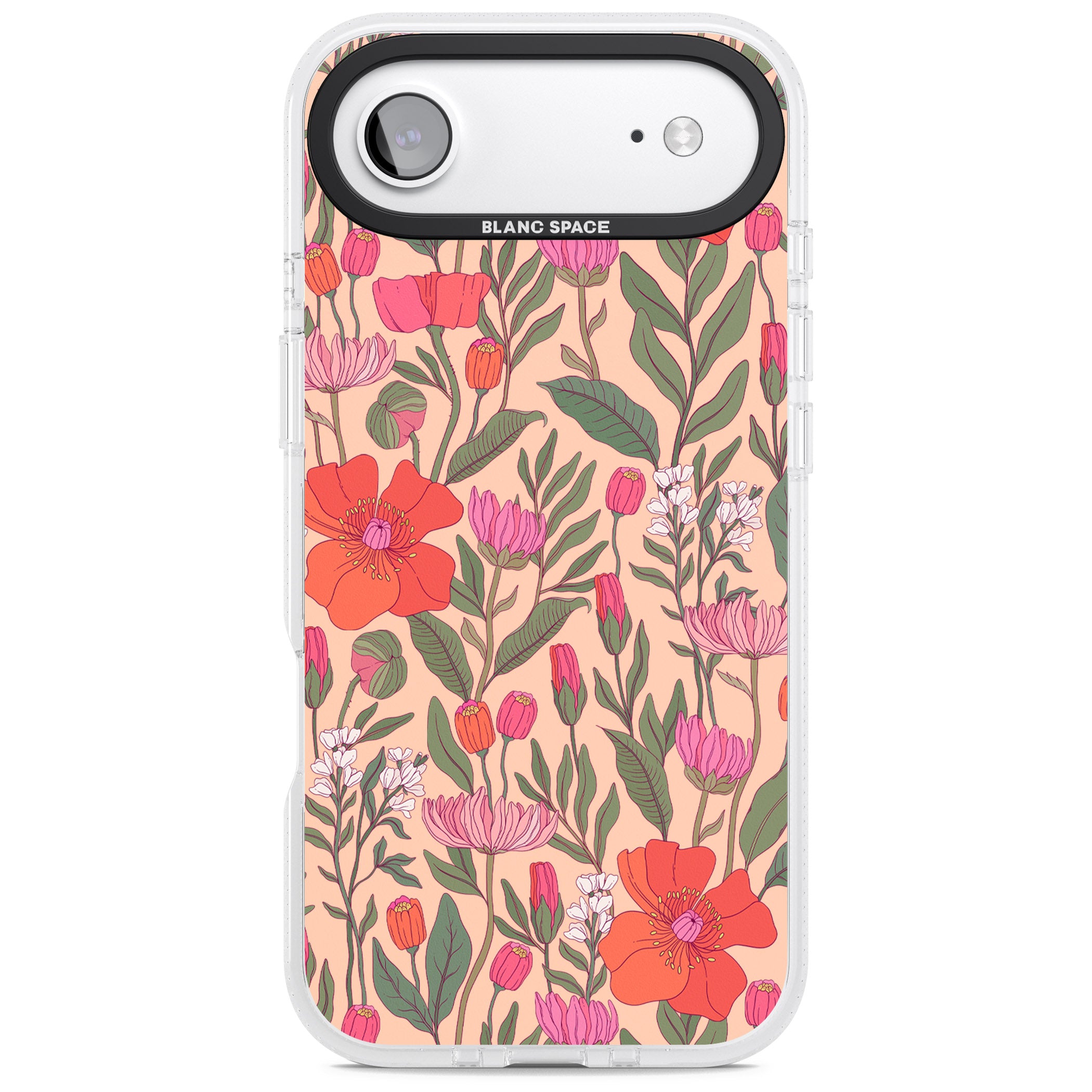 Peachy Floral Background iPhone 17 Air Impact Air Clear Phone Case