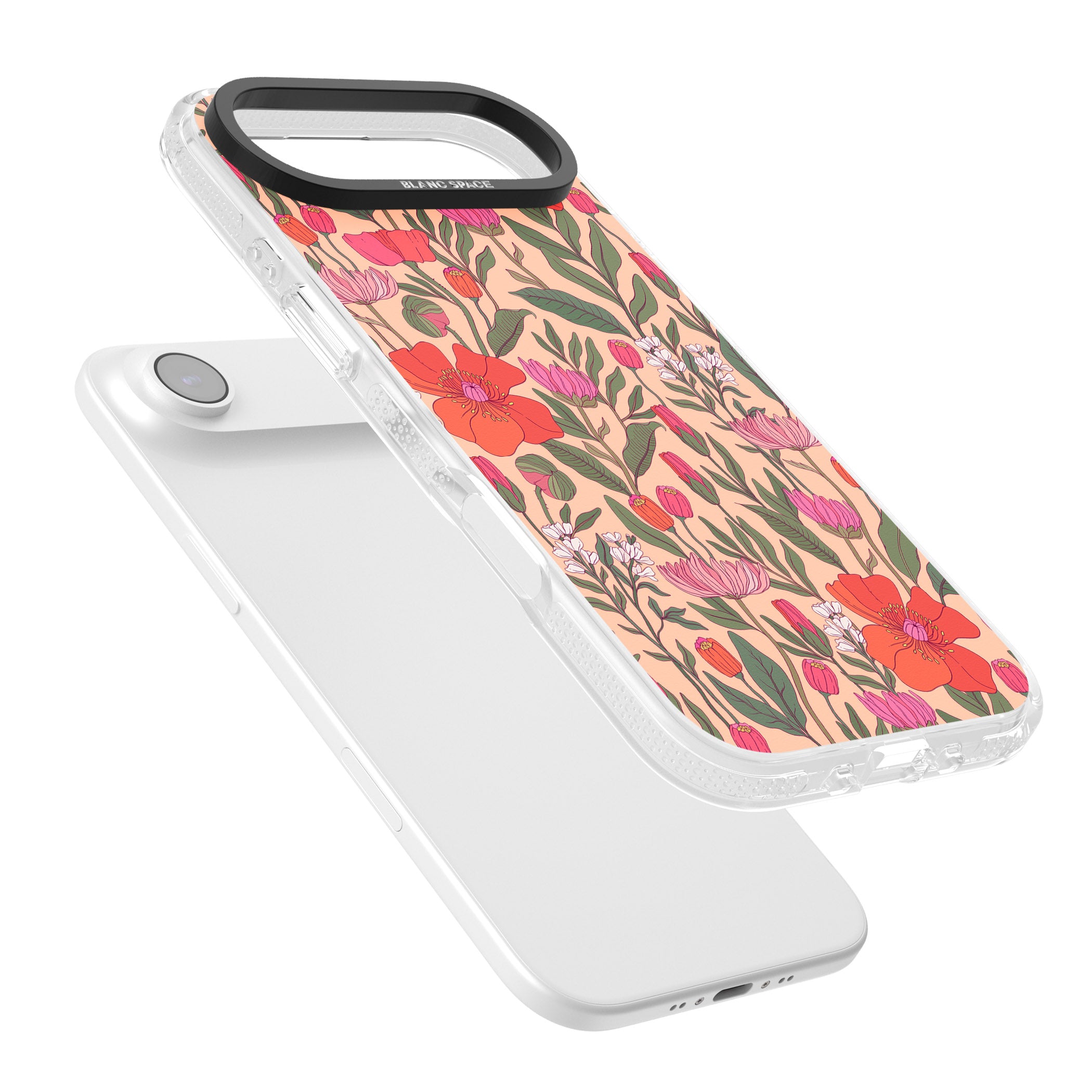 Peachy Floral Background iPhone 17 Air Impact Air Clear Phone Case Colours