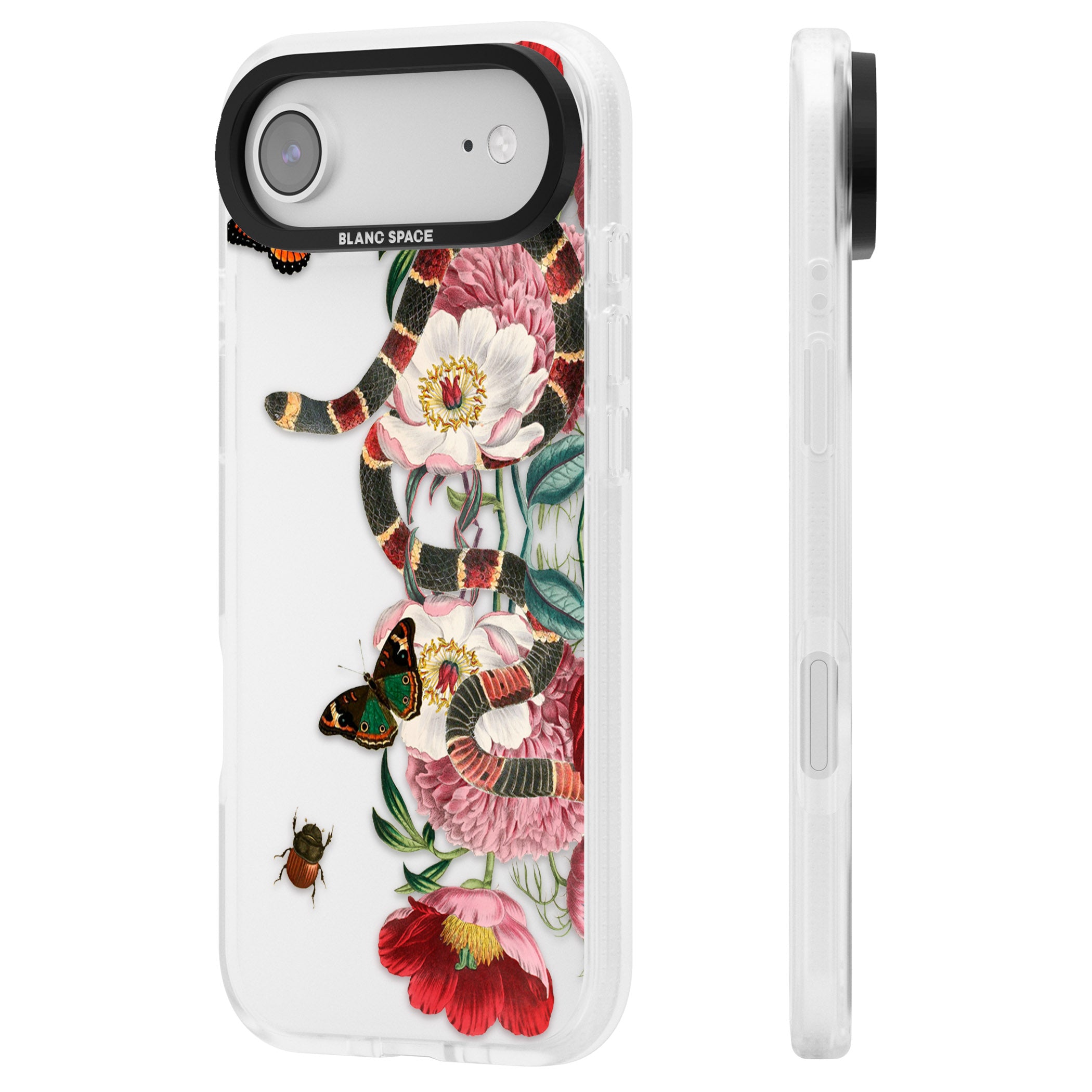 Floral Snake iPhone 17 Air Impact Air Clear Phone Case Side Profile