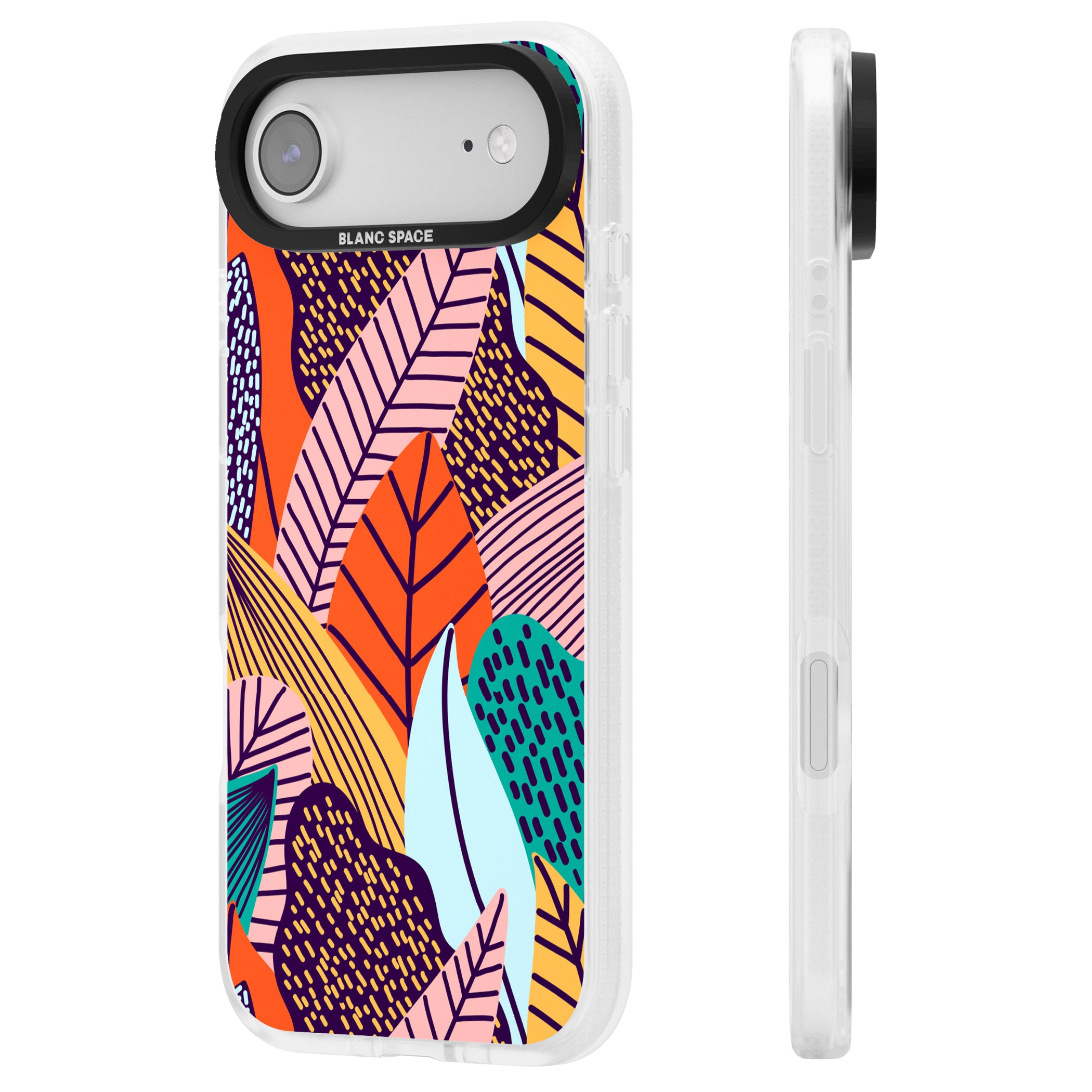 Abstract Leaves iPhone 17 Air Impact Air Clear Phone Case Side Profile