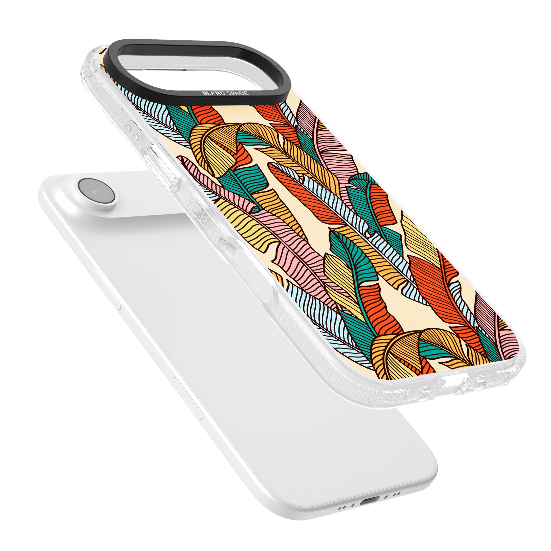 Pastel Palm Leaves iPhone 17 Air Impact Air Clear Phone Case Colours