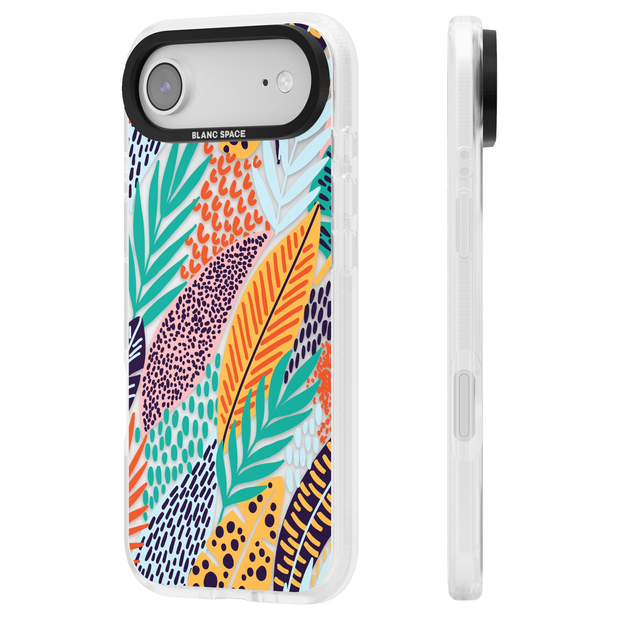 Colourful Leaves Mixture iPhone 17 Air Impact Air Clear Phone Case Side Profile