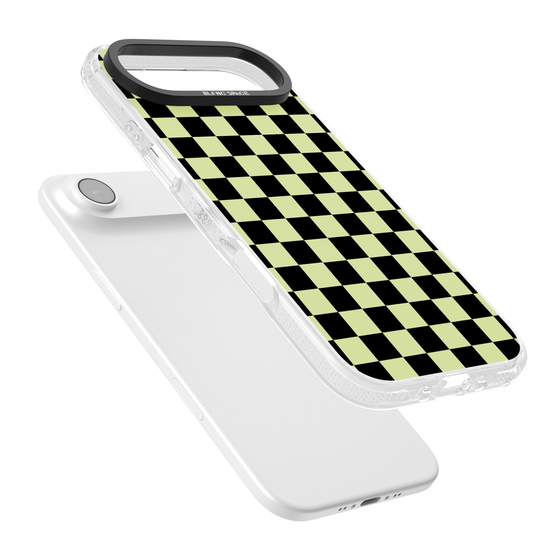 Black & Lime Check iPhone 17 Air Impact Air Clear Phone Case Colours