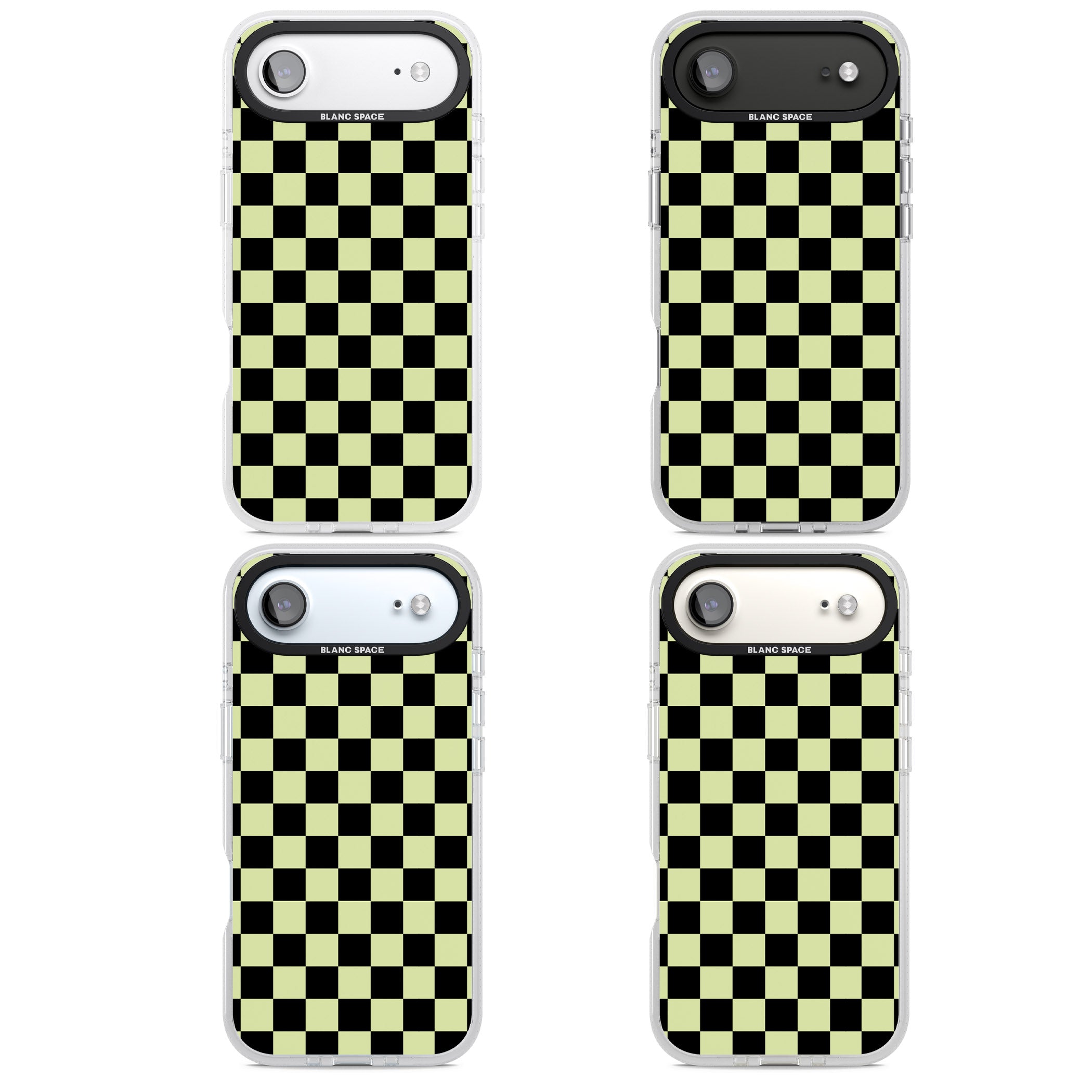 Black & Lime Check iPhone 17 Air Impact Air Clear Phone Case APT Impact Protection