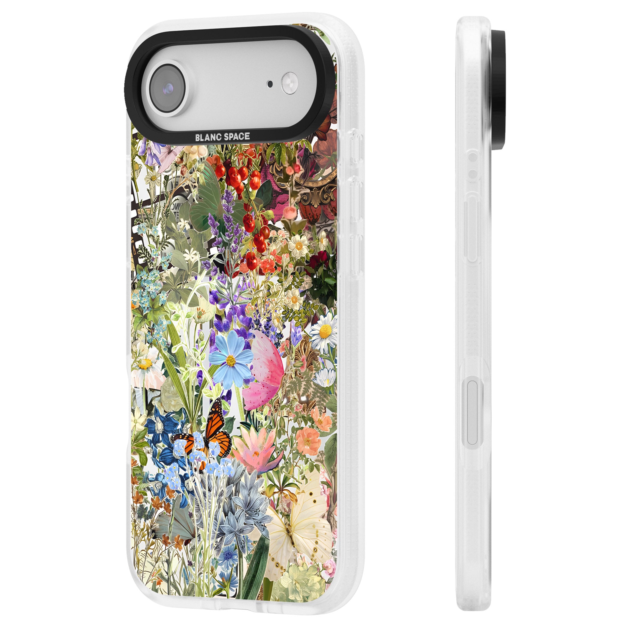 Flower Mix Collage iPhone 17 Air Impact Air Clear Phone Case Side Profile
