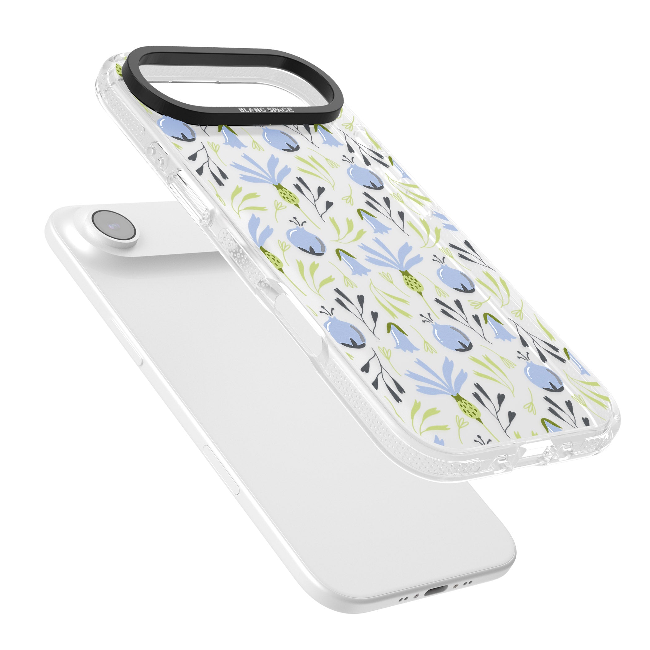 Blue Flora Bloom iPhone 17 Air Impact Air Clear Phone Case Colours