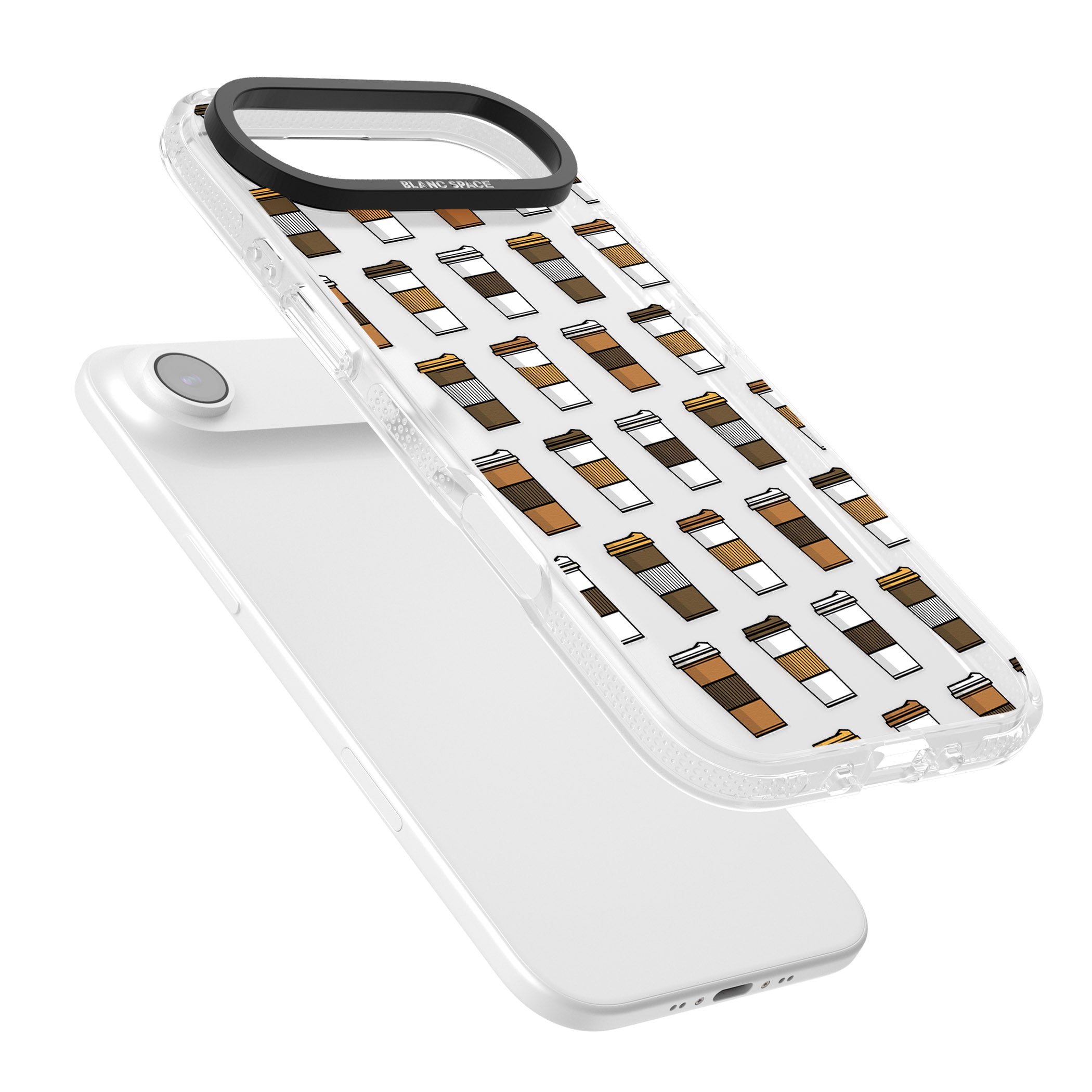 Coffee Cup Pattern iPhone 17 Air Impact Air Clear Phone Case Colours