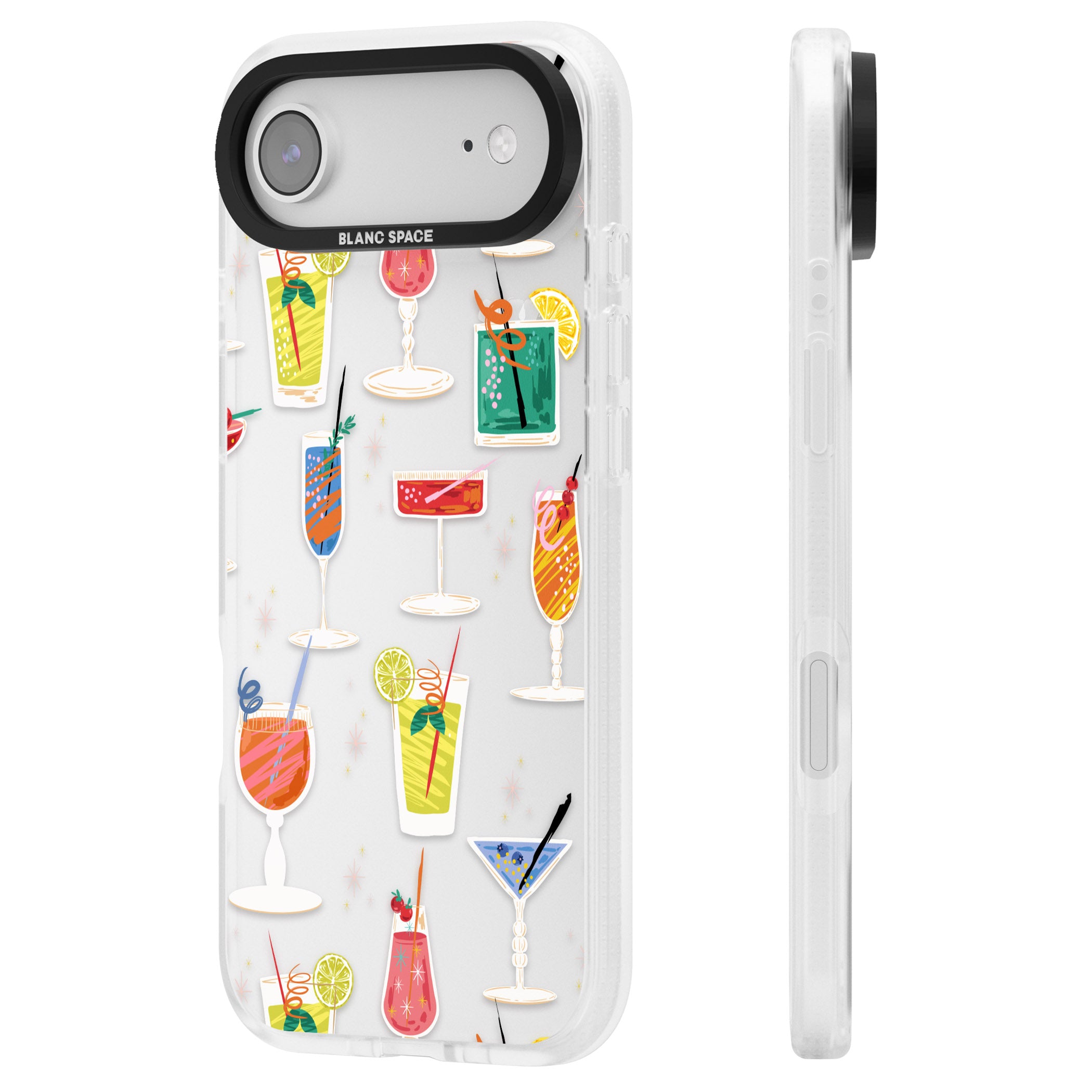 Retro Cocktails iPhone 17 Air Impact Air Clear Phone Case Side Profile