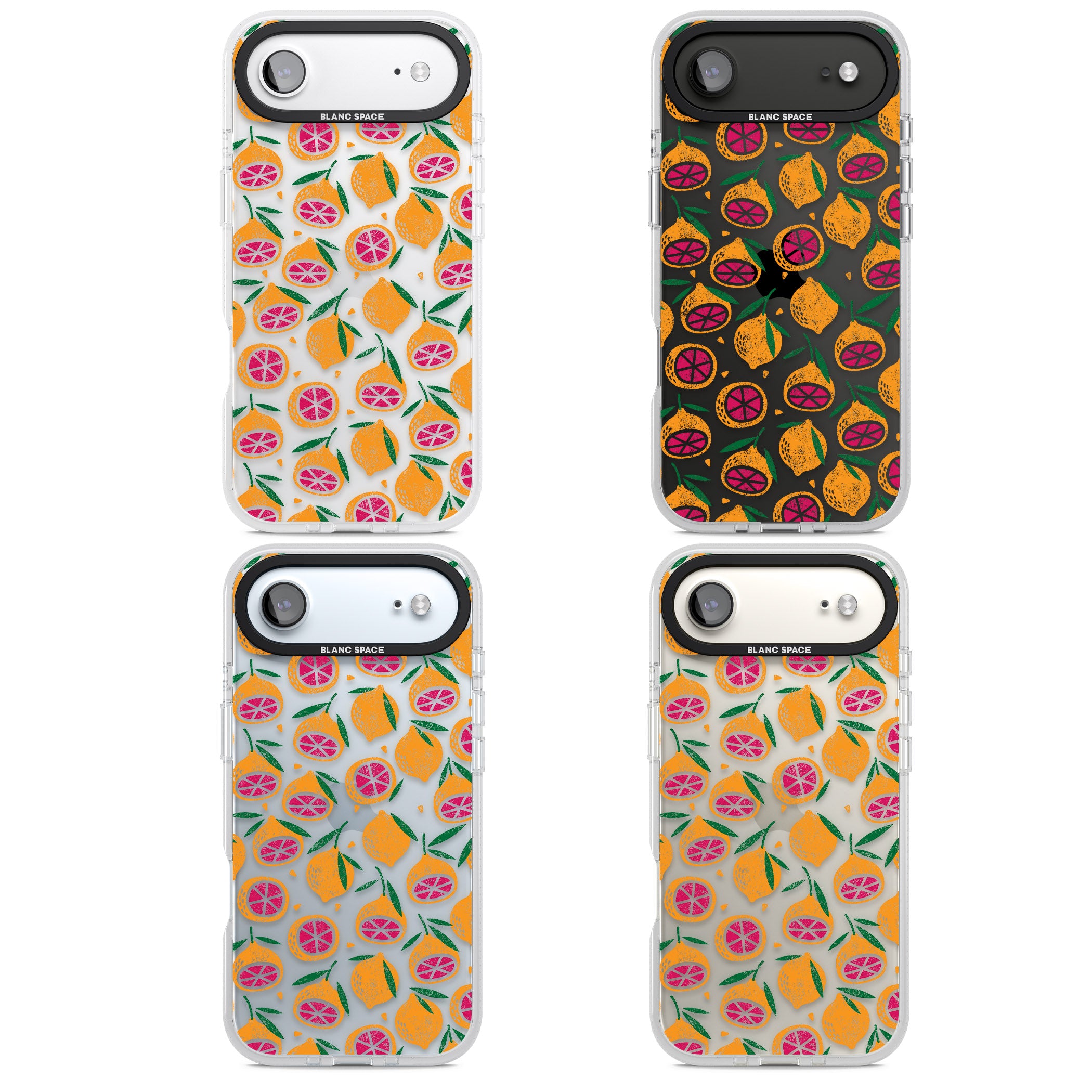 Blood Orange Fruit Pattern Transparent iPhone 17 Air Impact Air Clear Phone Case APT Impact Protection