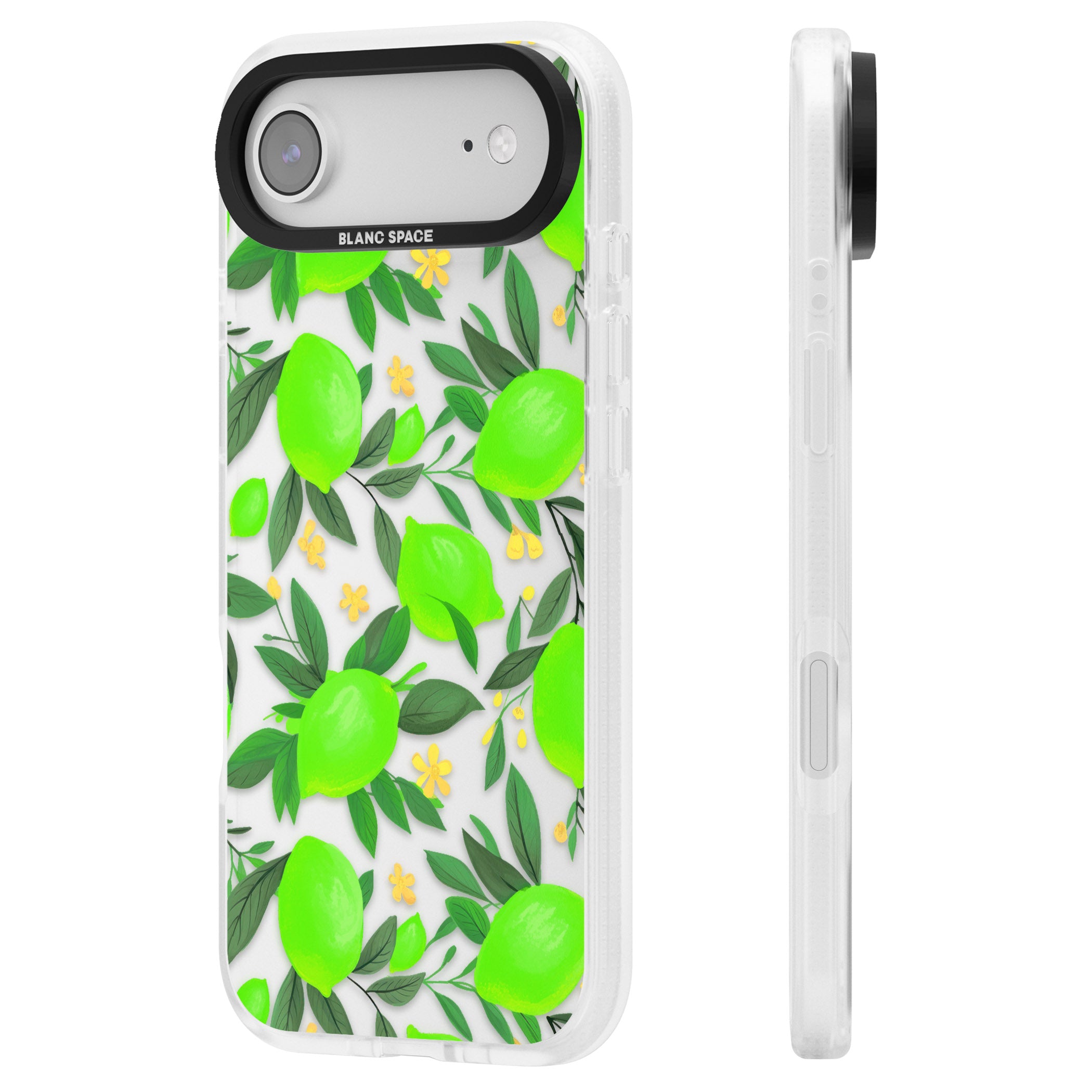 Lime Pattern iPhone 17 Air Impact Air Clear Phone Case Side Profile