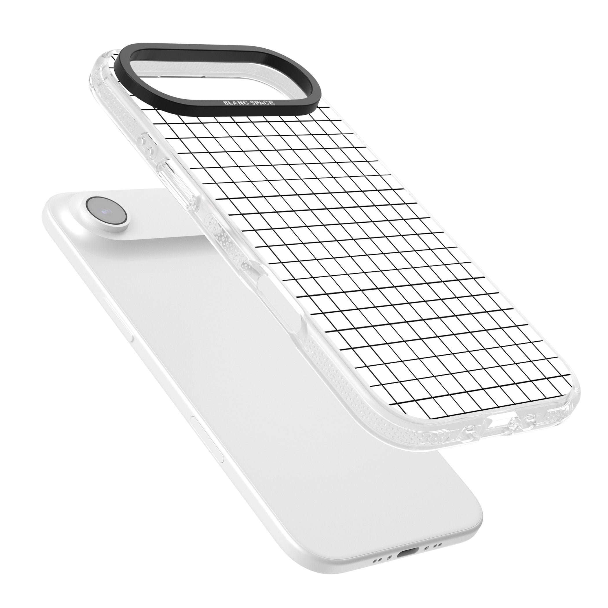 Minimal Black Grid iPhone 17 Air Impact Air Clear Phone Case Colours
