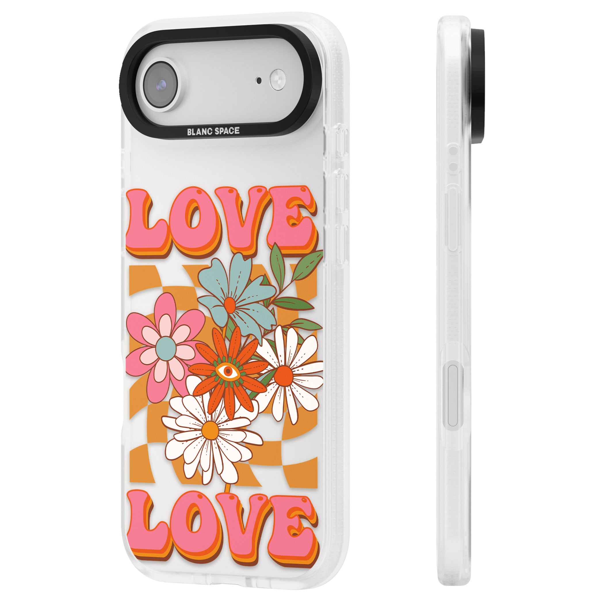 Love Bloom iPhone 17 Air Impact Air Clear Phone Case Side Profile