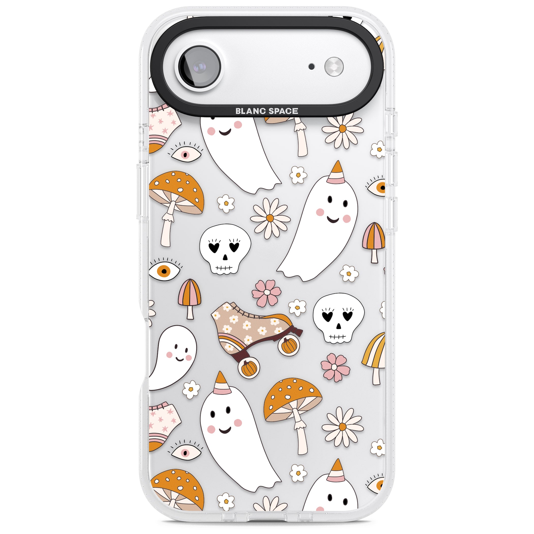Cute Ghost And Skulls Pattern iPhone 17 Air Impact Air Clear Phone Case