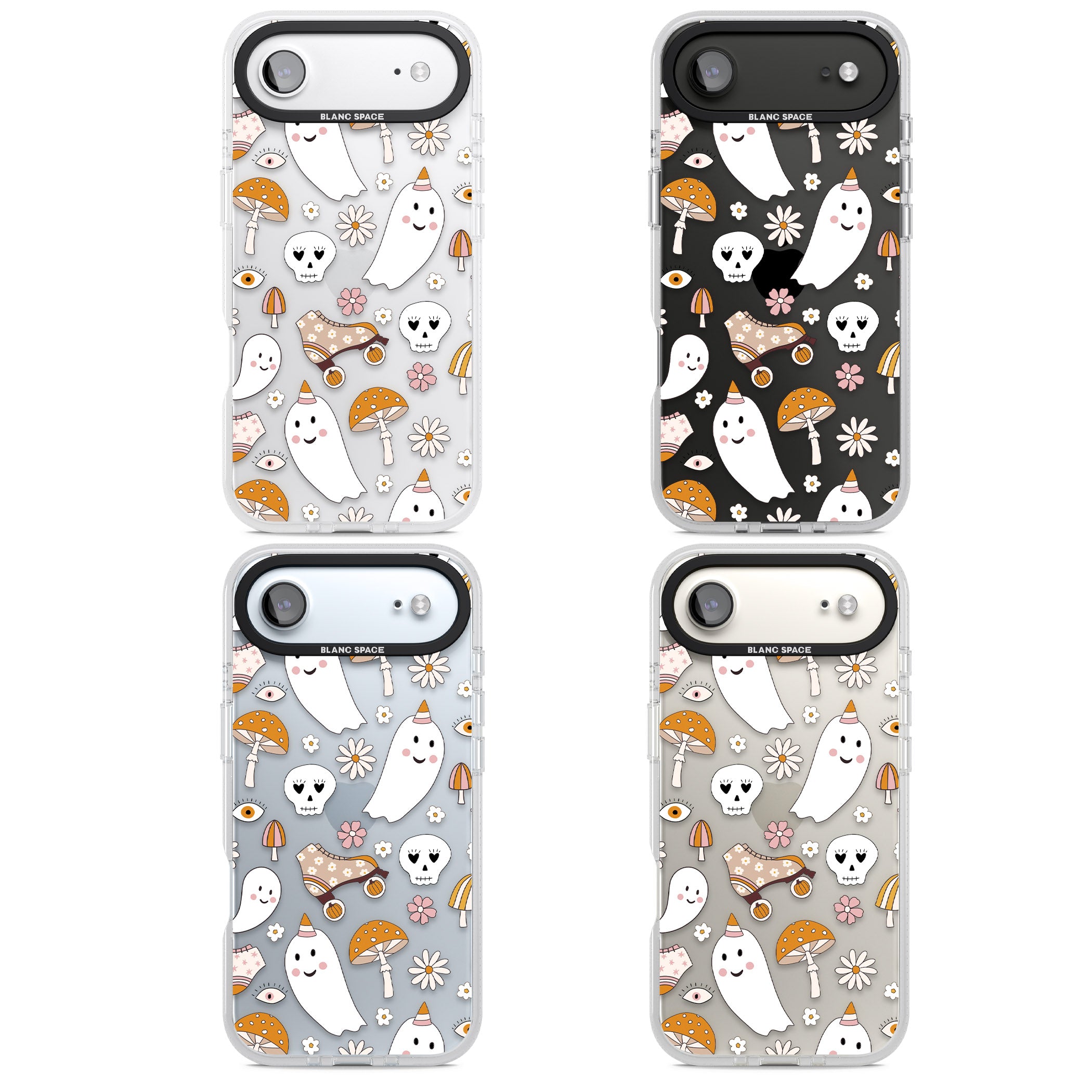 Cute Ghost And Skulls Pattern iPhone 17 Air Impact Air Clear Phone Case APT Impact Protection