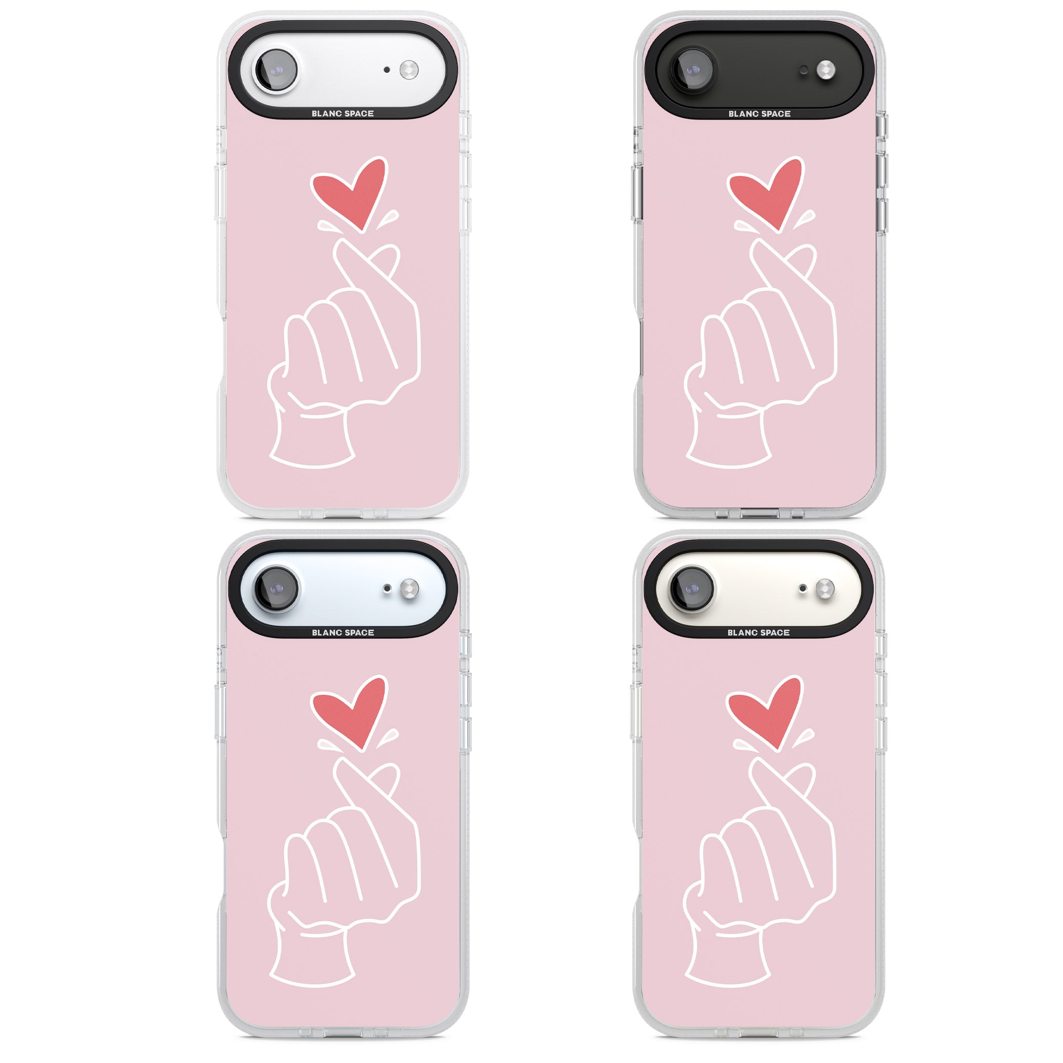 Pink Heart Hand iPhone 17 Air Impact Air Clear Phone Case APT Impact Protection
