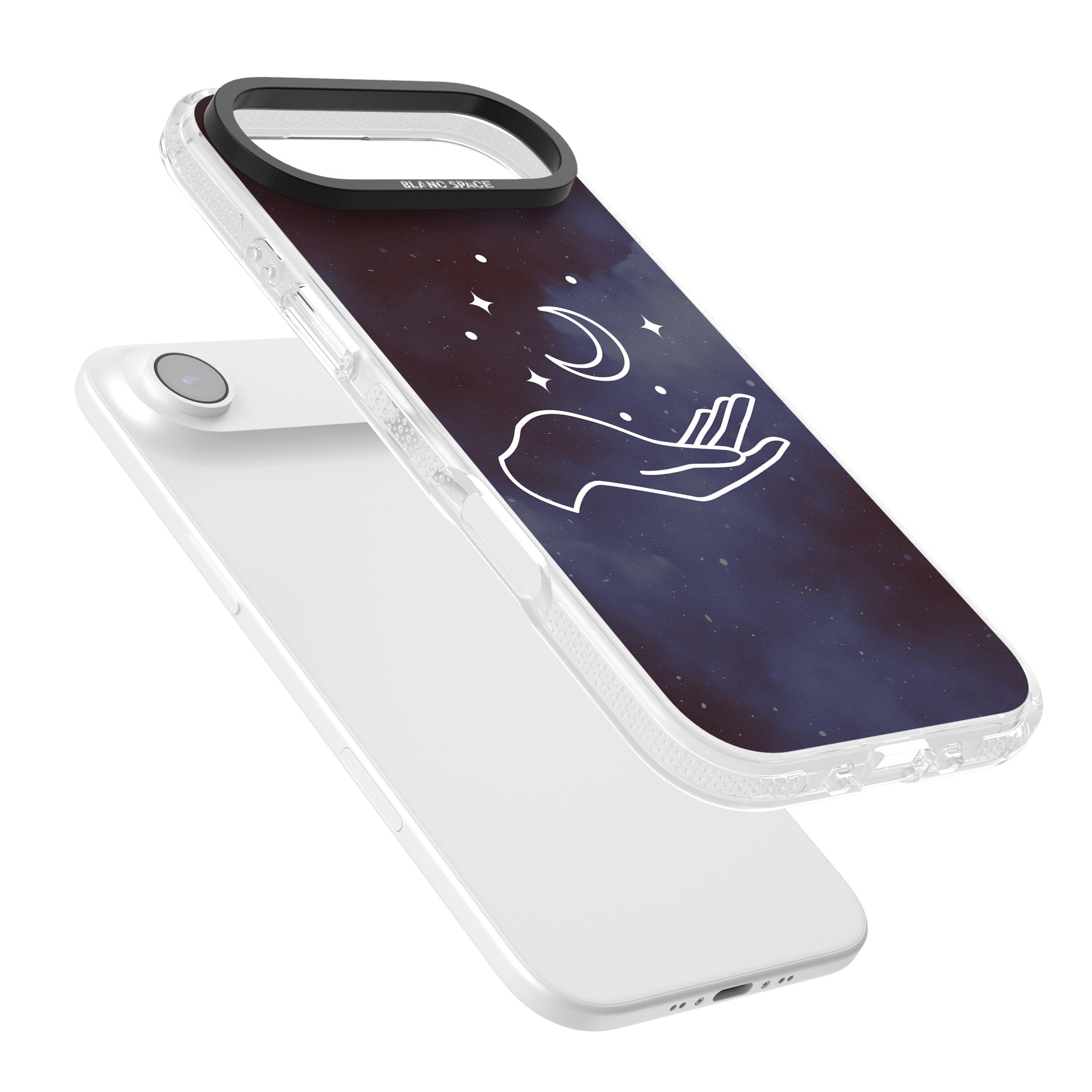 Celestial Hand & Moon iPhone 17 Air Impact Air Clear Phone Case Colours
