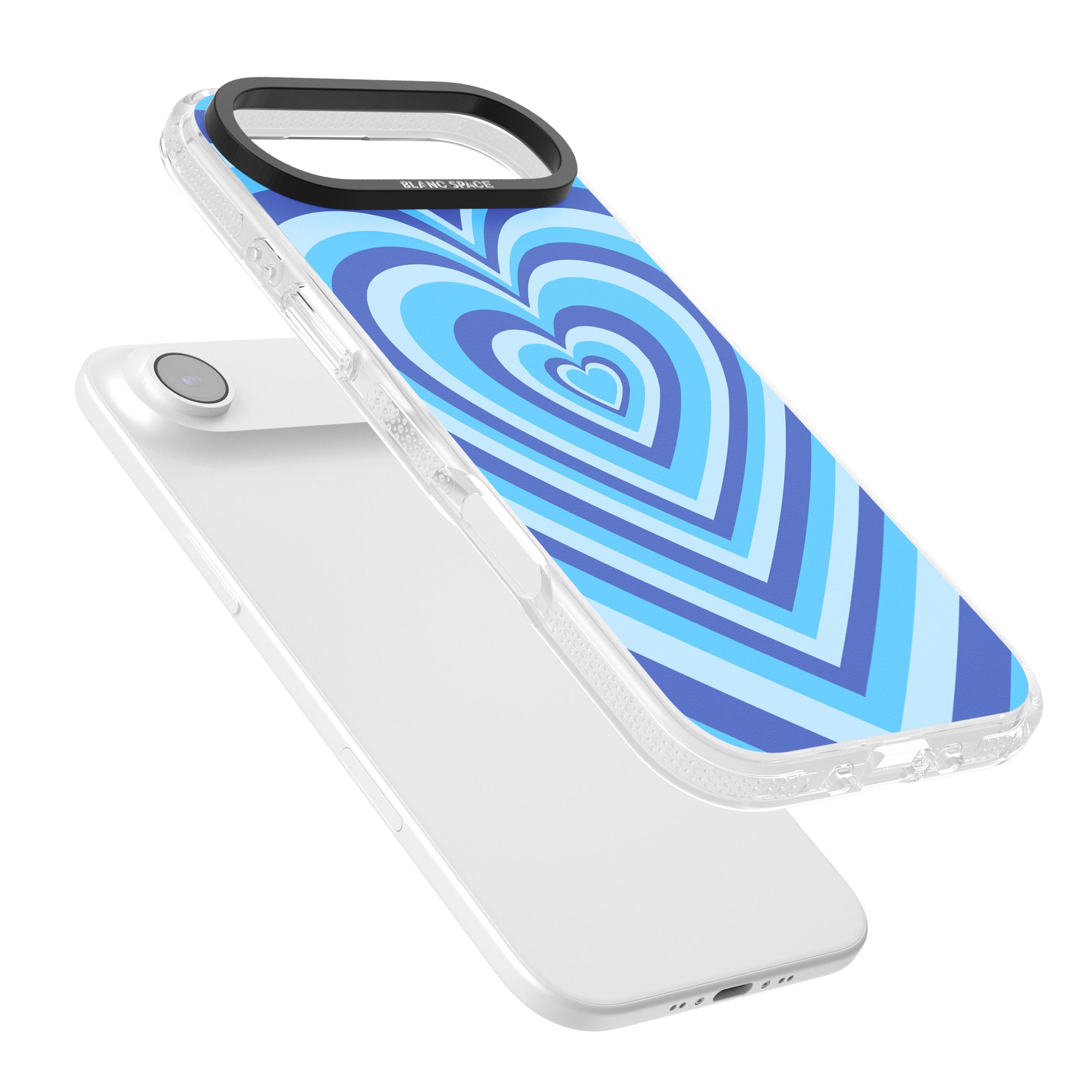 Blue Heart Illusion iPhone 17 Air Impact Air Clear Phone Case Colours
