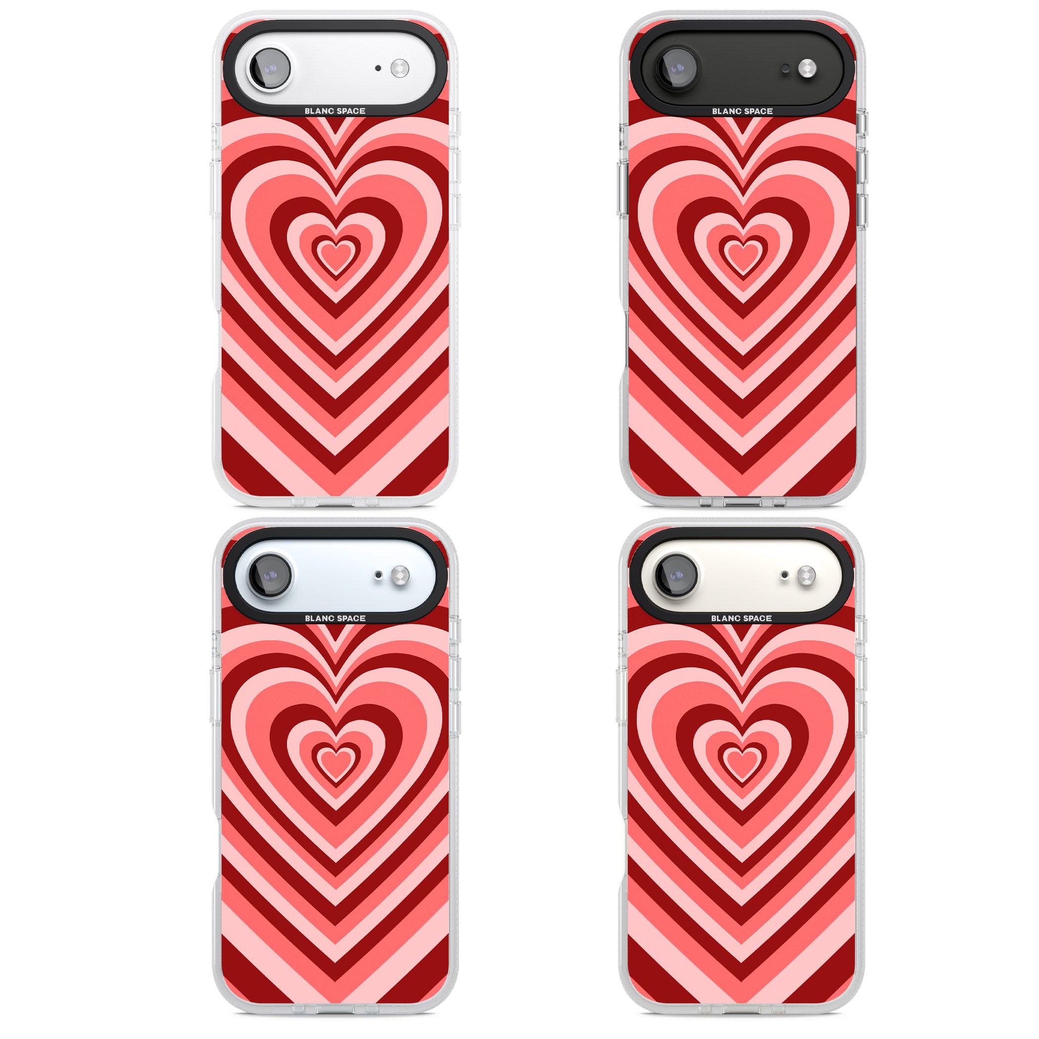 Red Heart Illusion iPhone 17 Air Impact Air Clear Phone Case APT Impact Protection