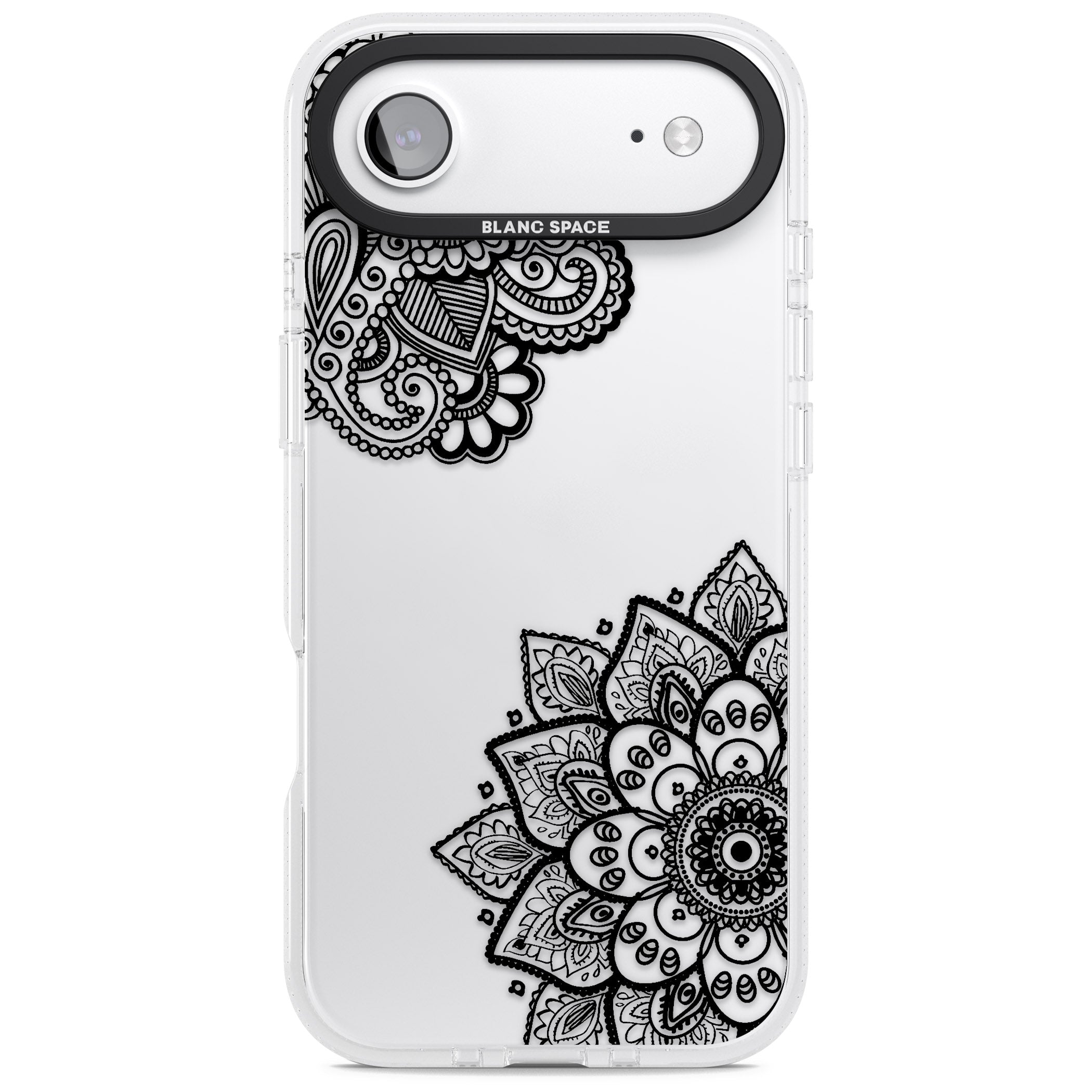 Black Henna Florals iPhone 17 Air Impact Air Clear Phone Case