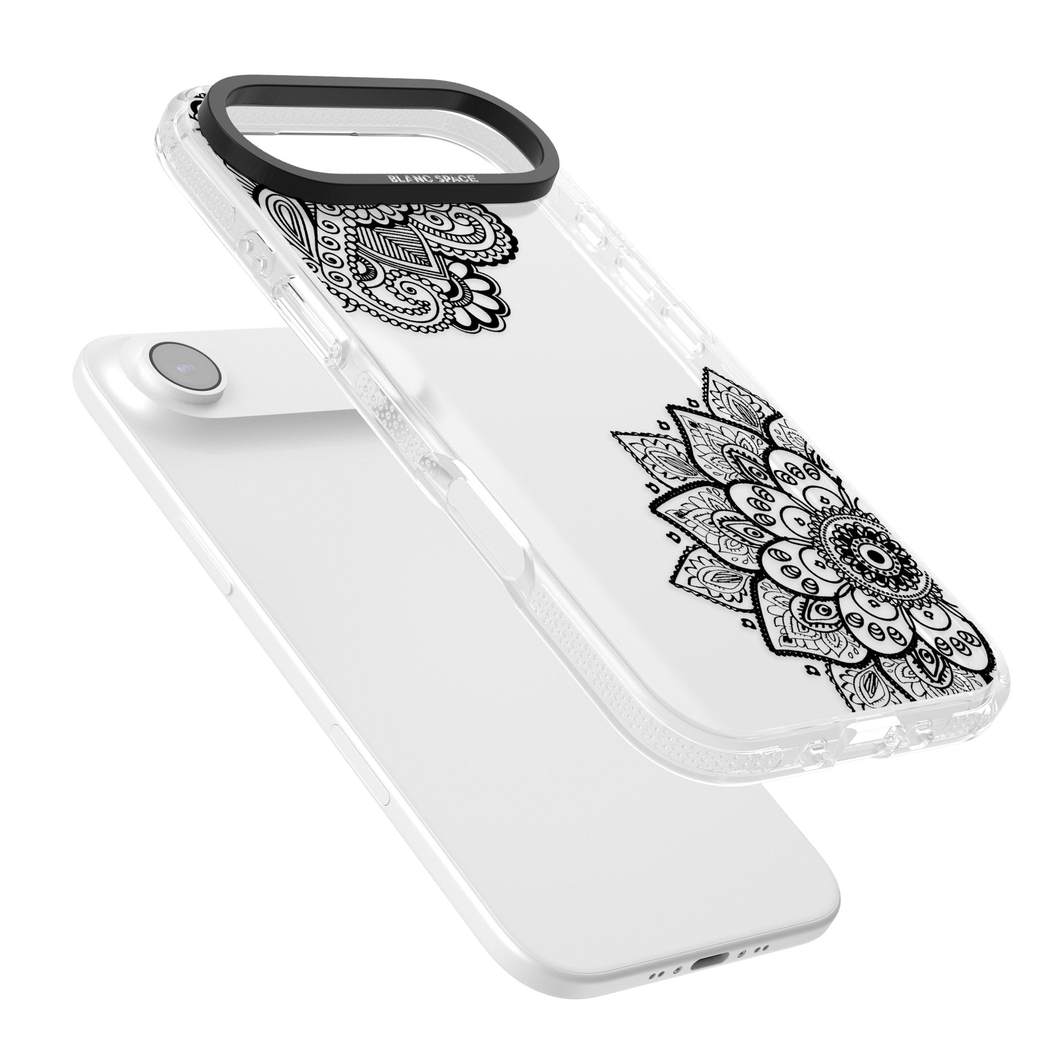 Black Henna Florals iPhone 17 Air Impact Air Clear Phone Case Colours