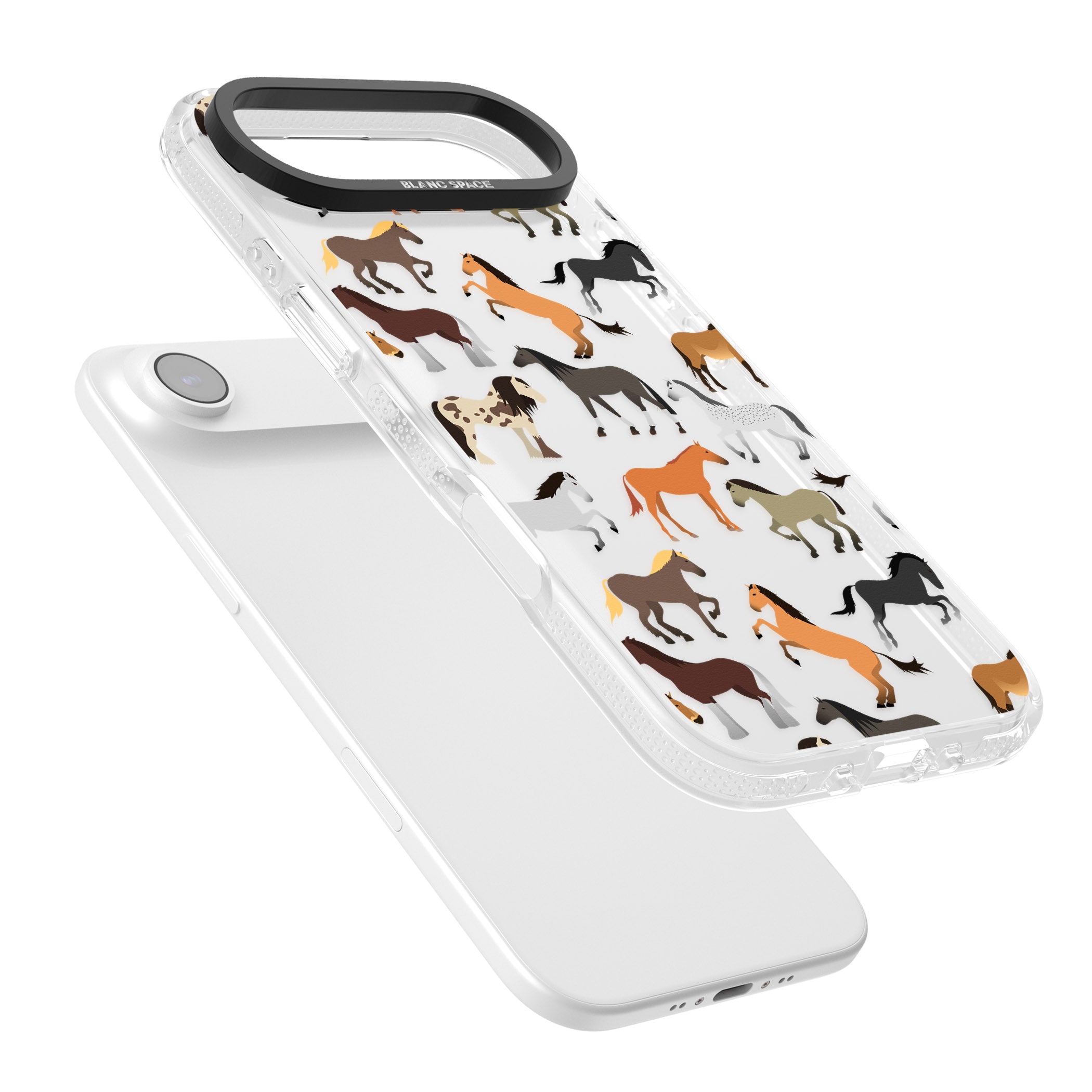 Horse Pattern iPhone 17 Air Impact Air Clear Phone Case Colours