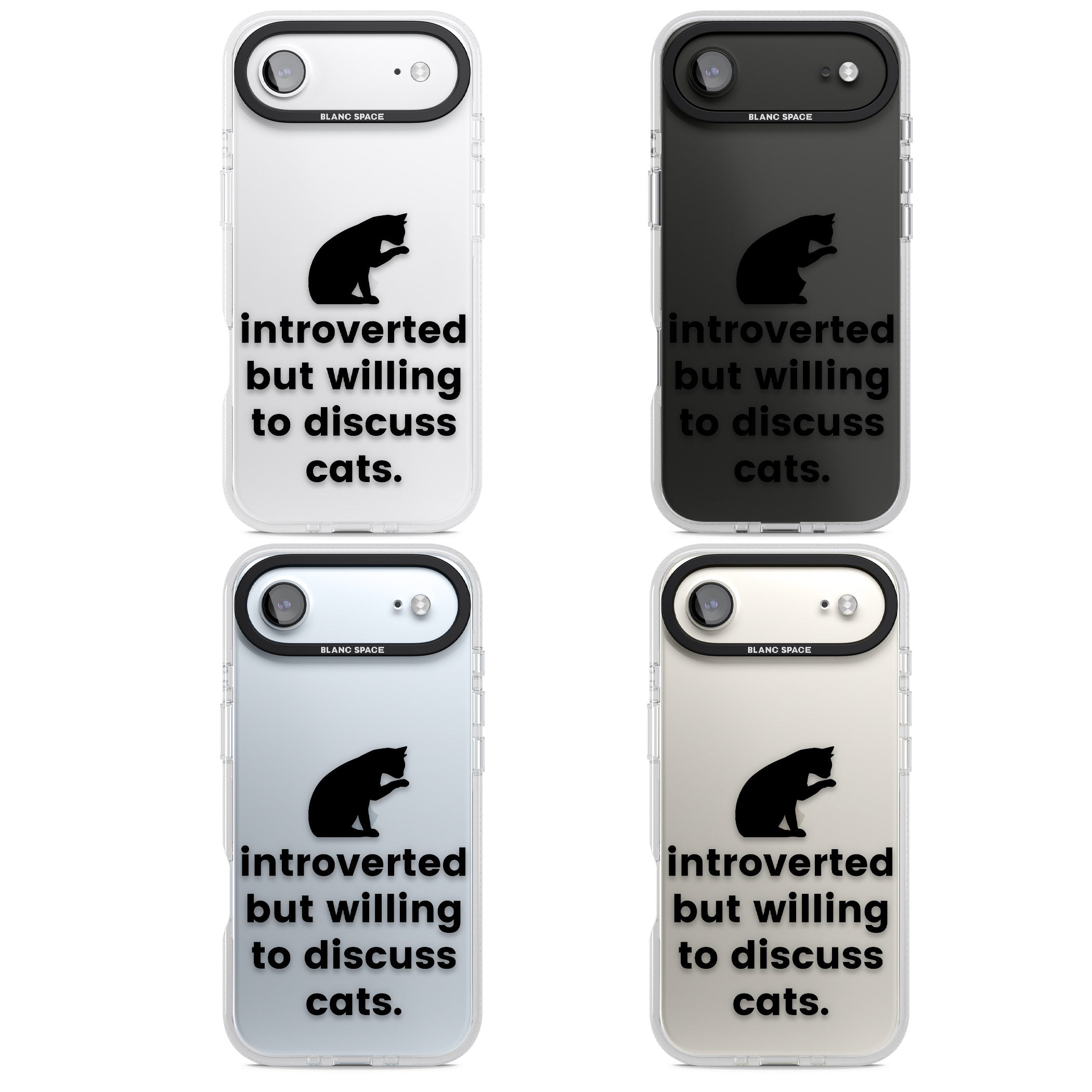 Introverted But Willing To Discuss Cats iPhone 17 Air Impact Air Clear Phone Case APT Impact Protection