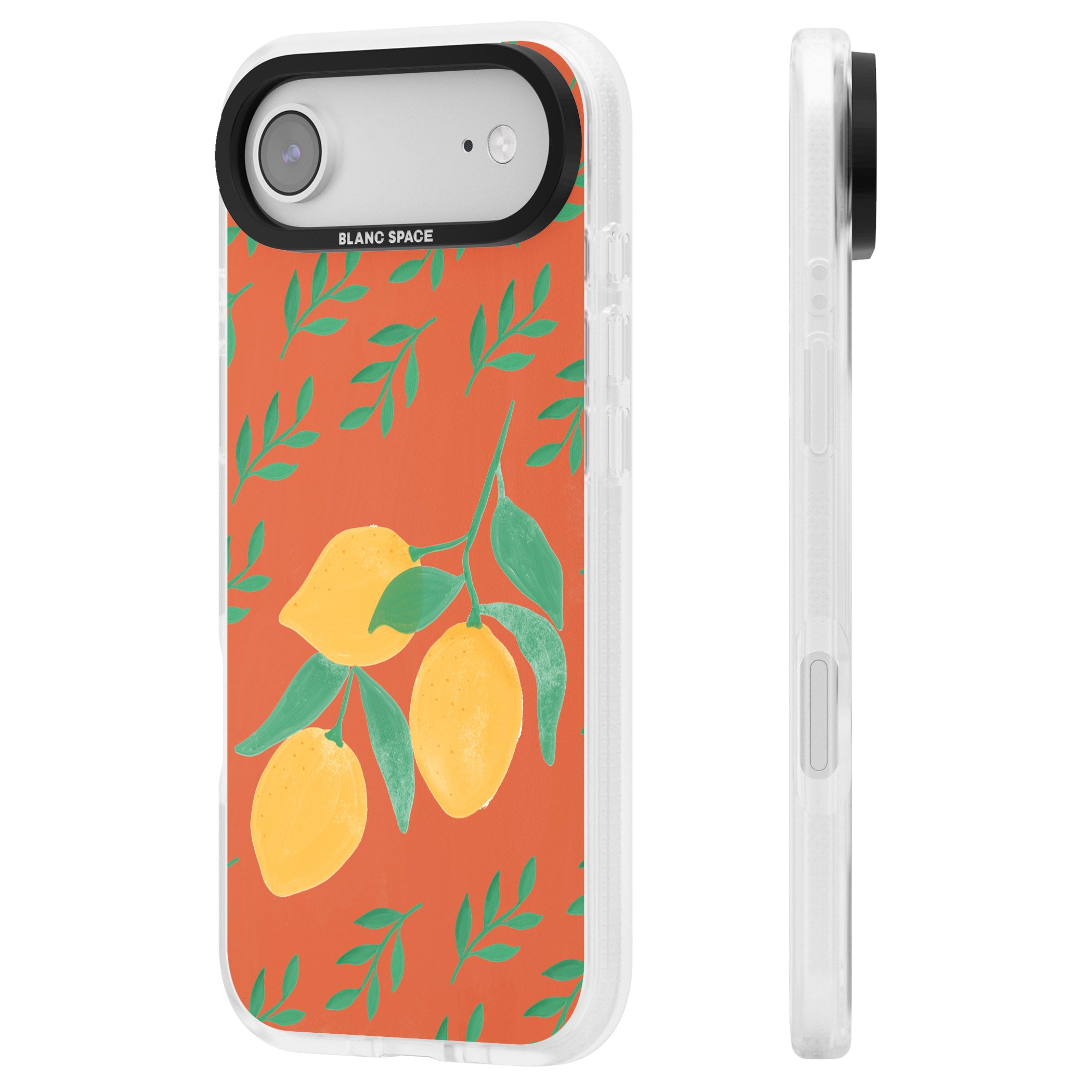Tuscan Lemons iPhone 17 Air Impact Air Clear Phone Case Side Profile