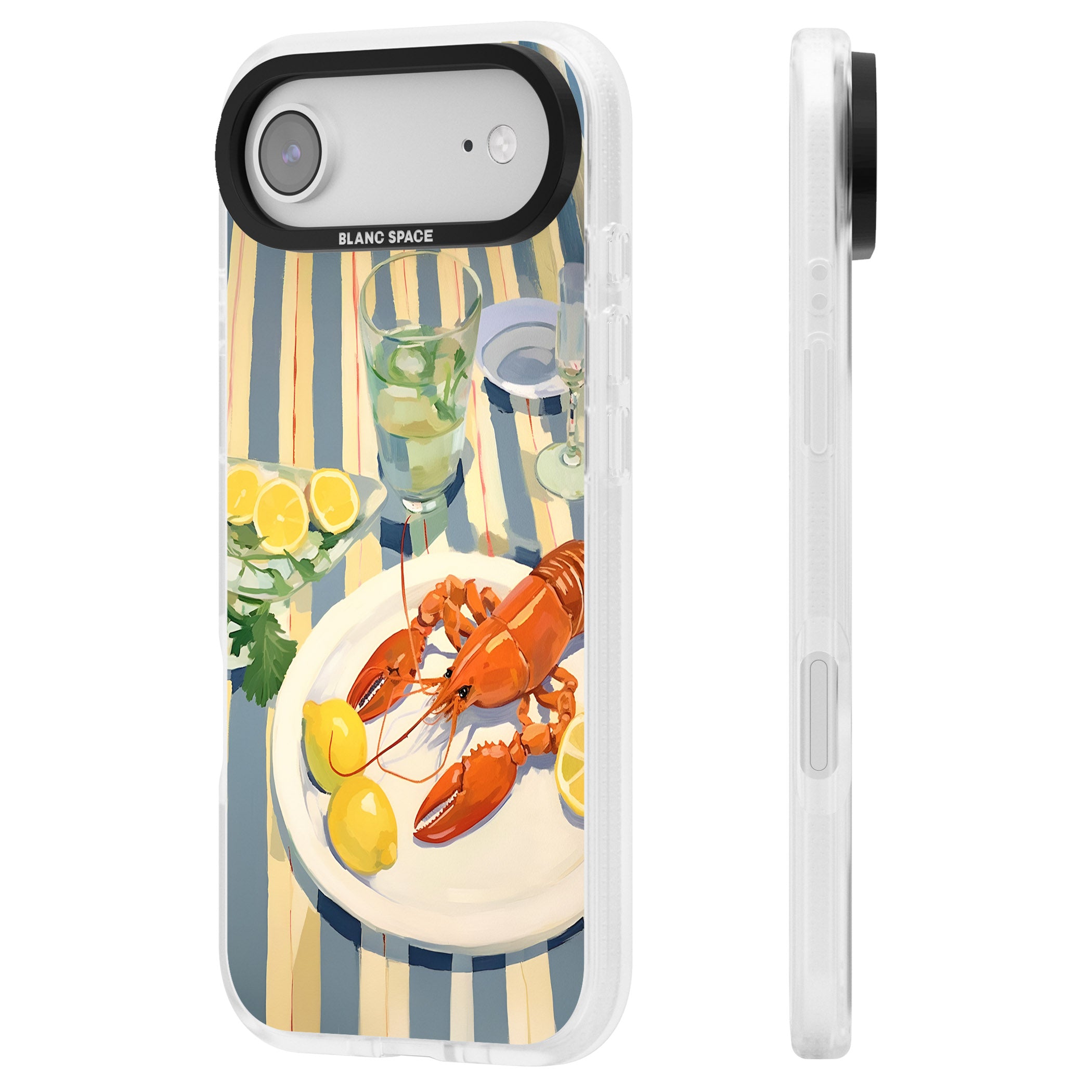 Lobster & Lemons iPhone 17 Air Impact Air Clear Phone Case Side Profile