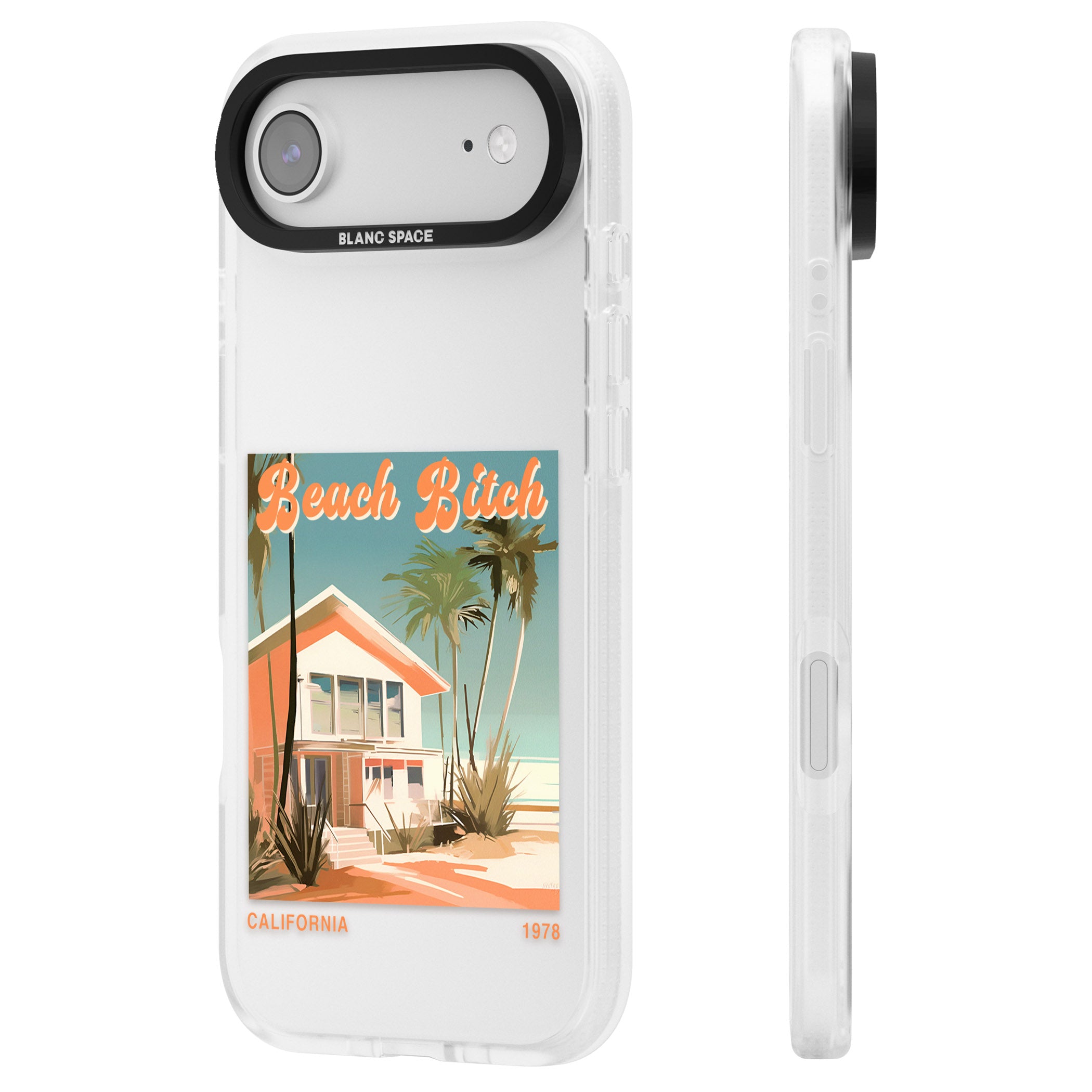 Beach B*tch iPhone 17 Air Impact Air Clear Phone Case Side Profile