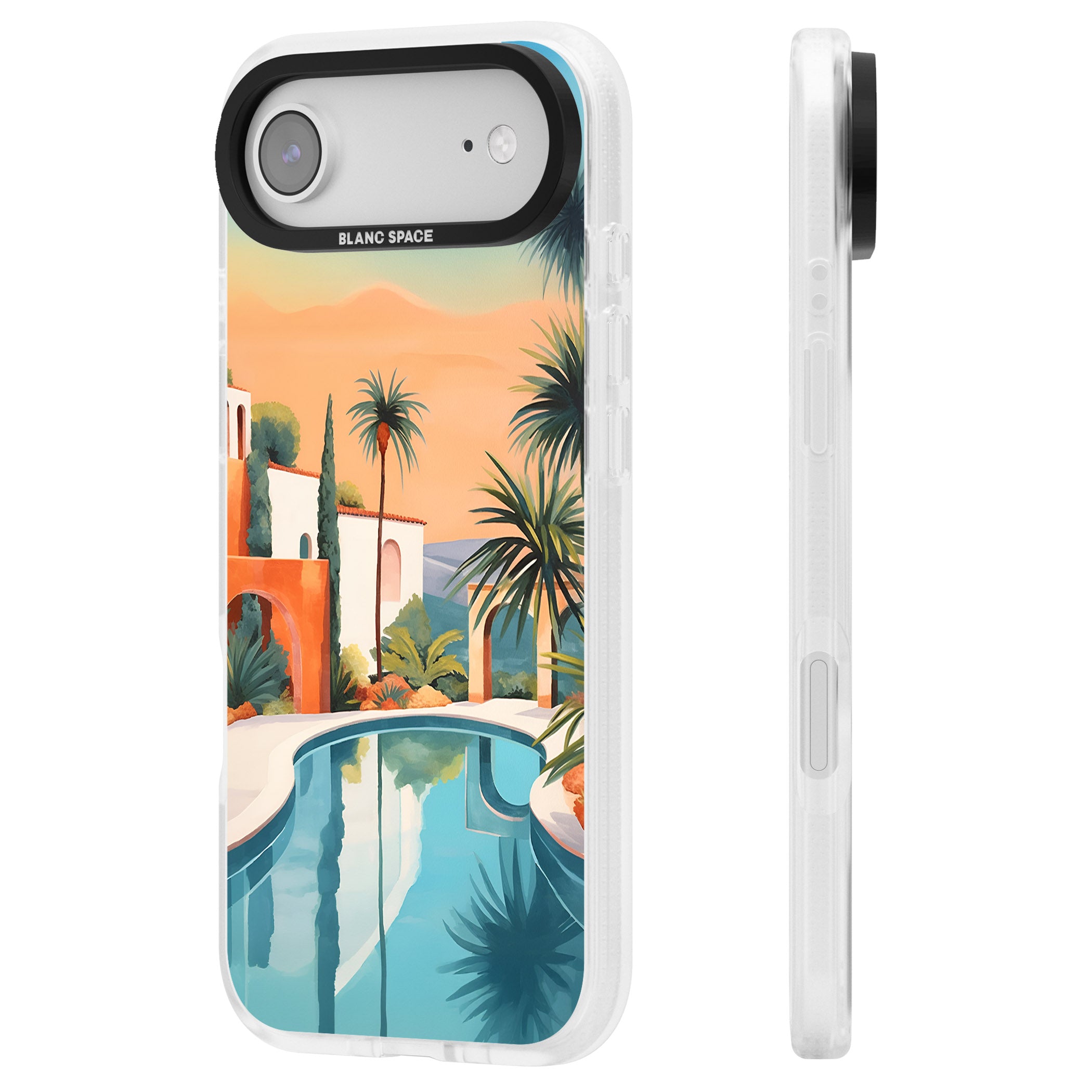Villa Sunset iPhone 17 Air Impact Air Clear Phone Case Side Profile