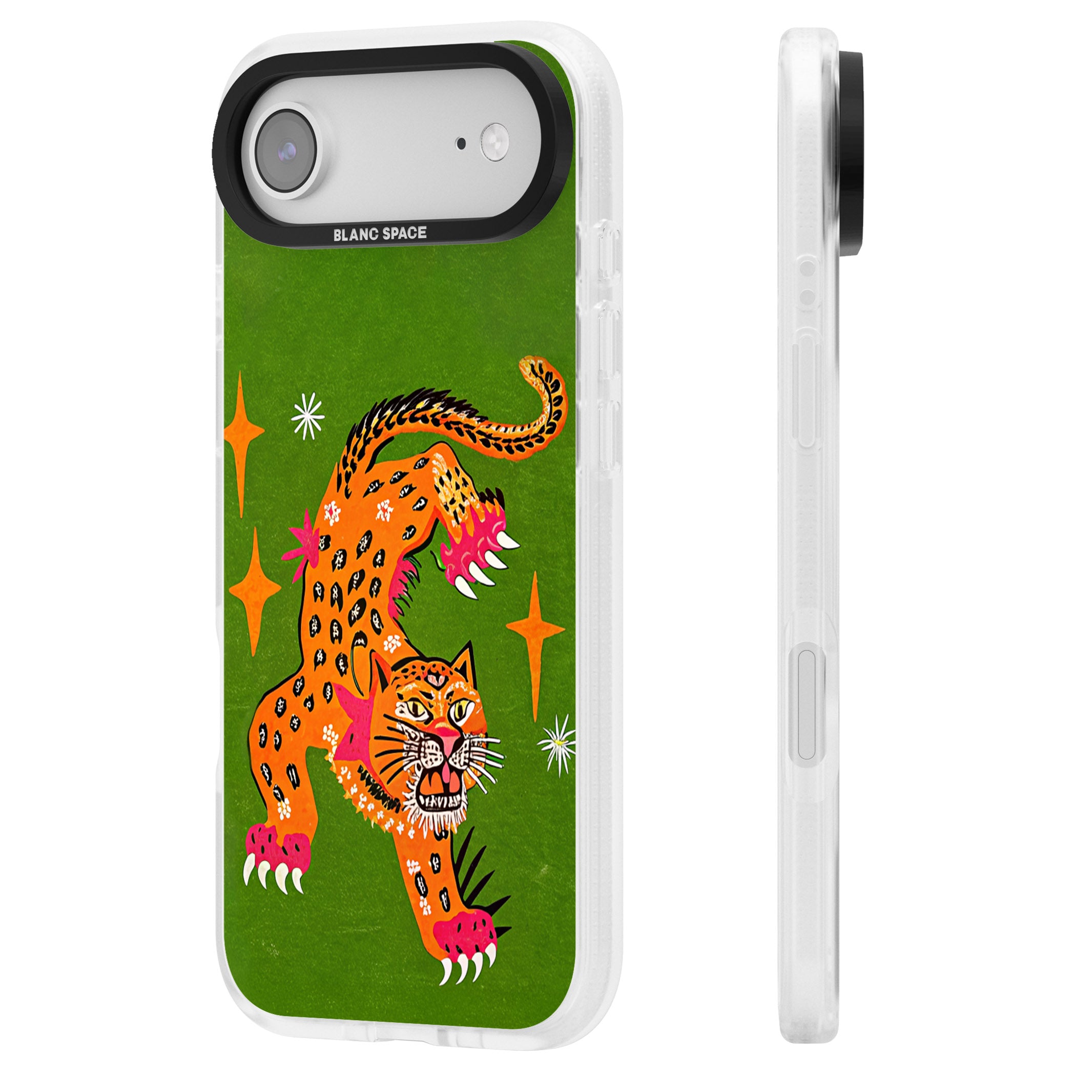 Fierce Jaguar iPhone 17 Air Impact Air Clear Phone Case Side Profile