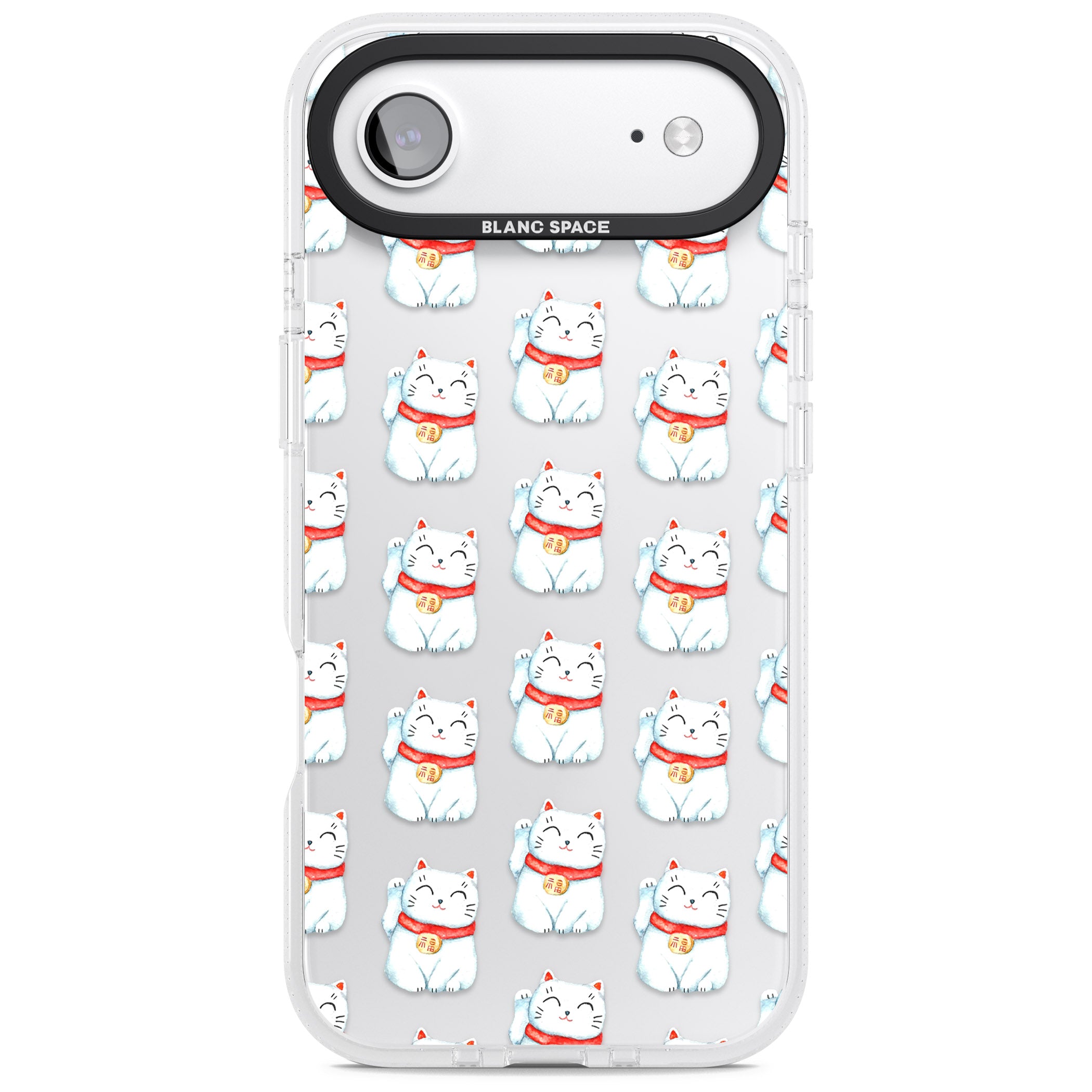 Lucky Cat Pattern iPhone 17 Air Impact Air Clear Phone Case