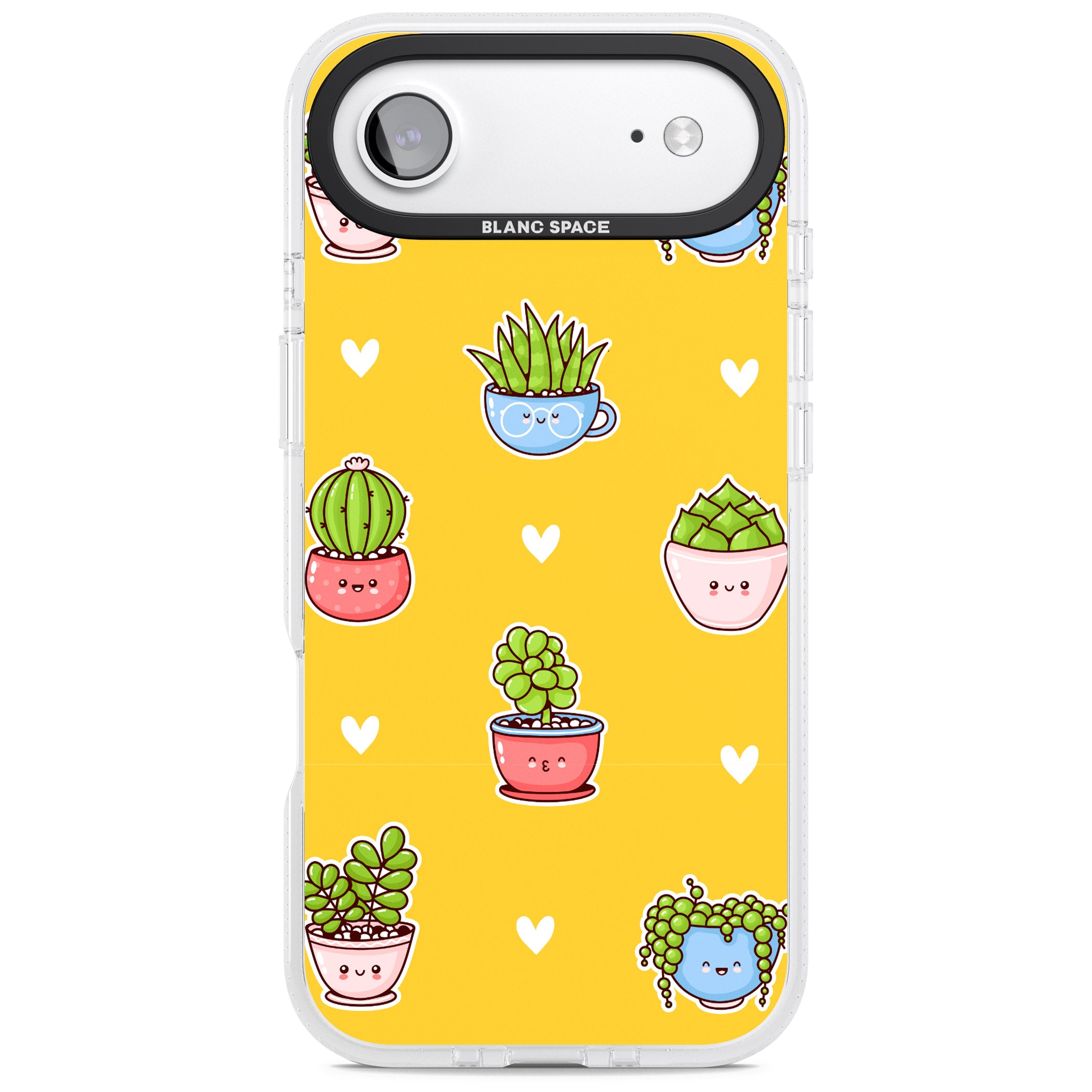 Plant Faces Kawaii Pattern iPhone 17 Air Impact Air Clear Phone Case