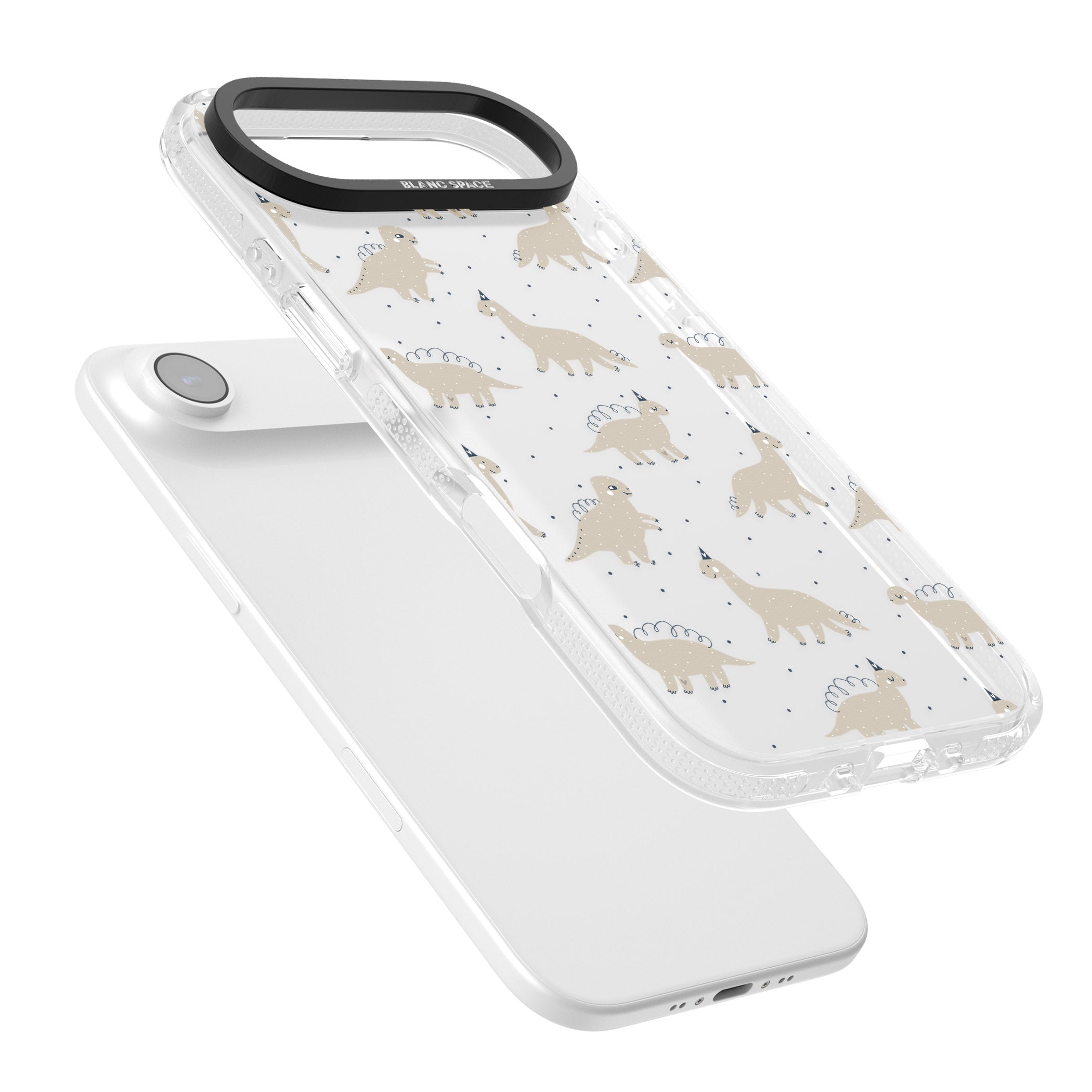 Adorable Dino Pattern iPhone 17 Air Impact Air Clear Phone Case Colours