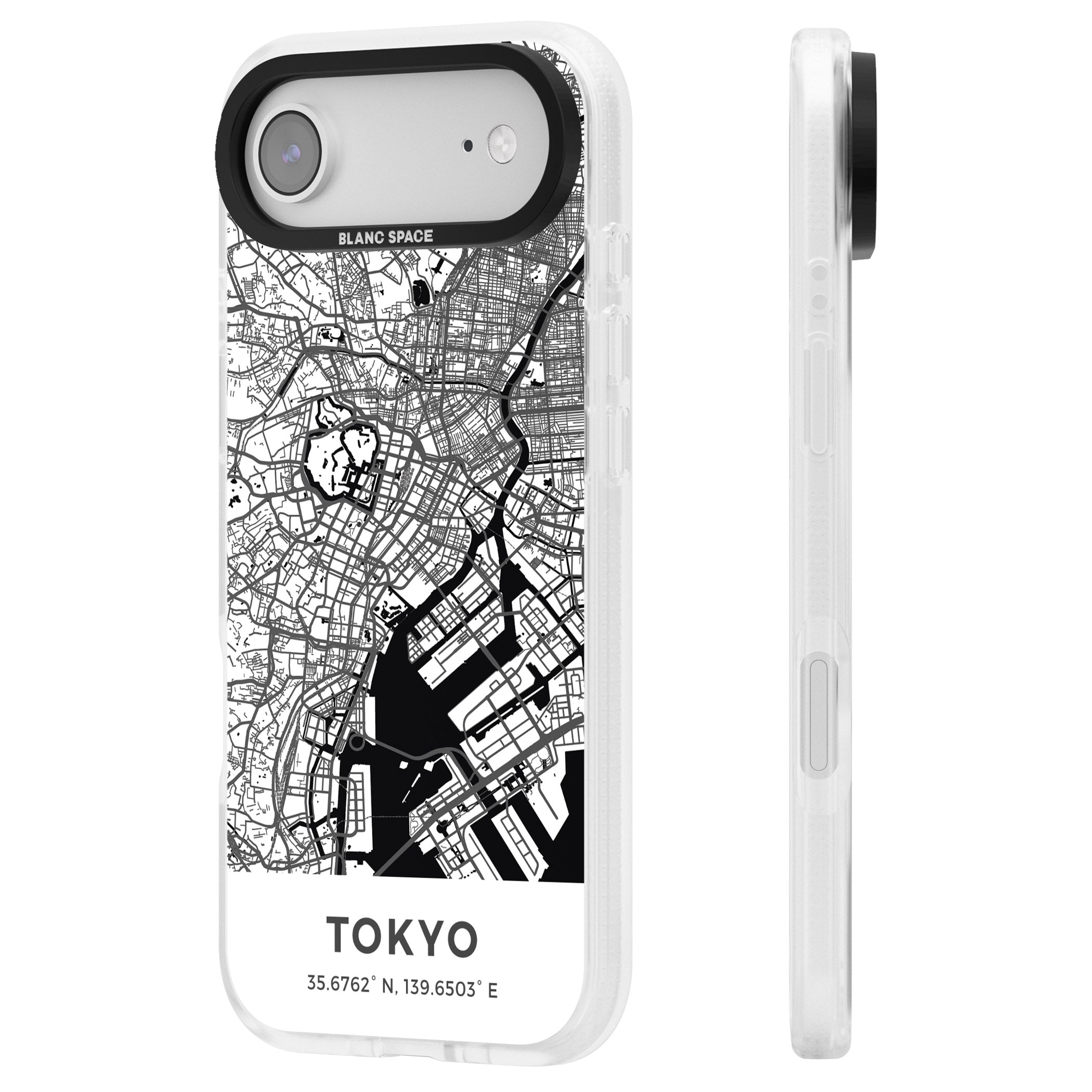 Tokyo Map iPhone 17 Air Impact Air Clear Phone Case Side Profile