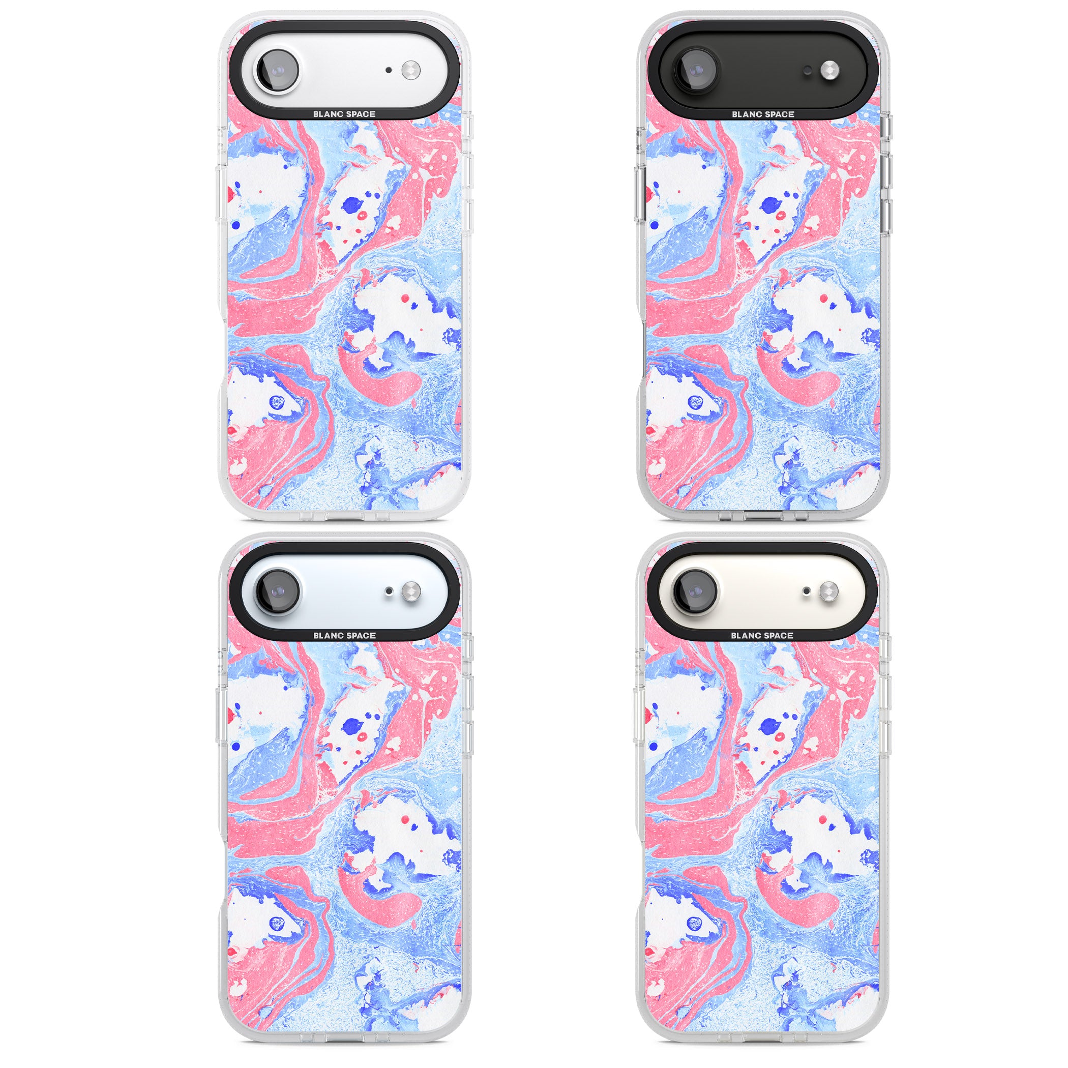 Pink, Blue & White Marbled Paper Pattern iPhone 17 Air Impact Air Clear Phone Case APT Impact Protection