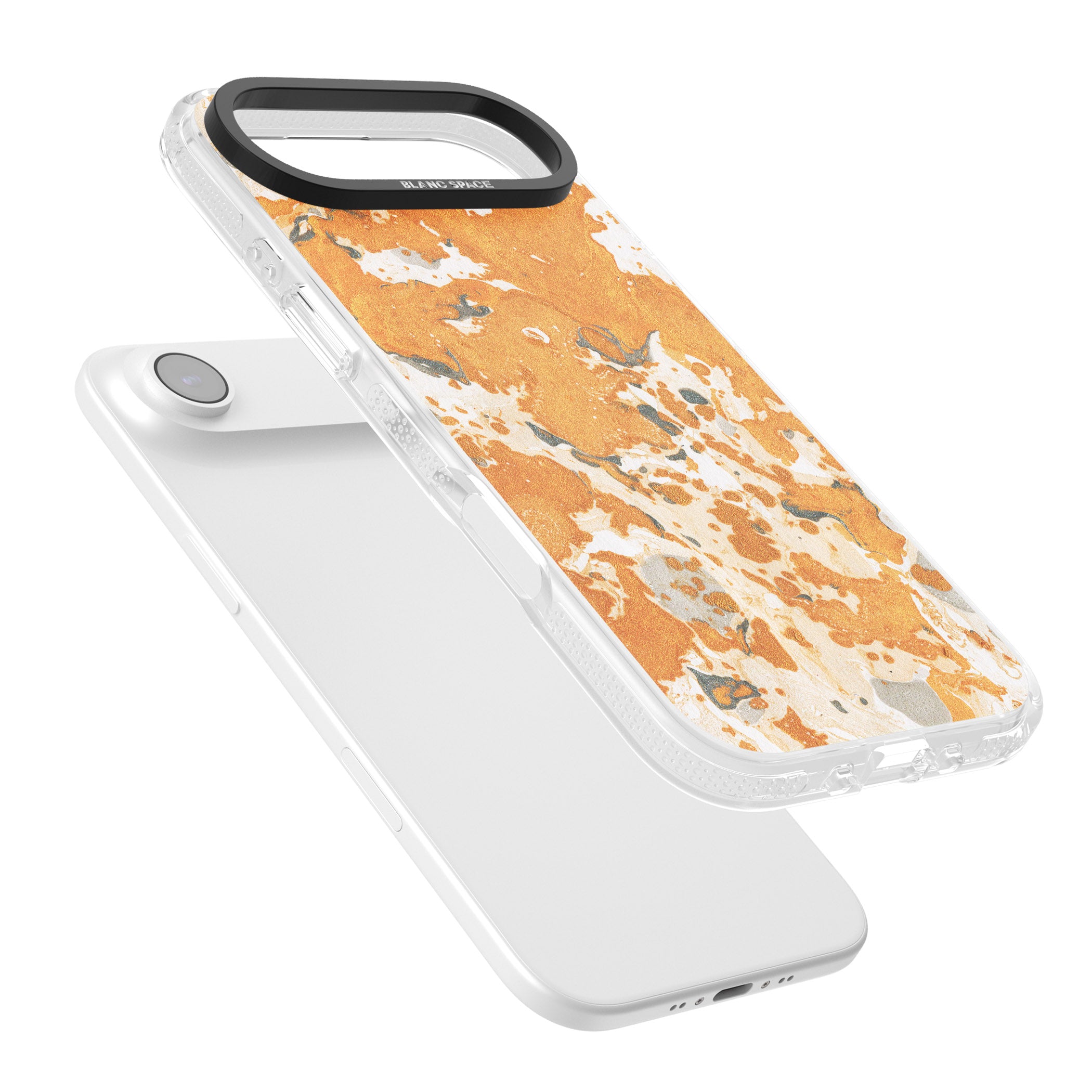 Orange Marbled iPhone 17 Air Impact Air Clear Phone Case Colours