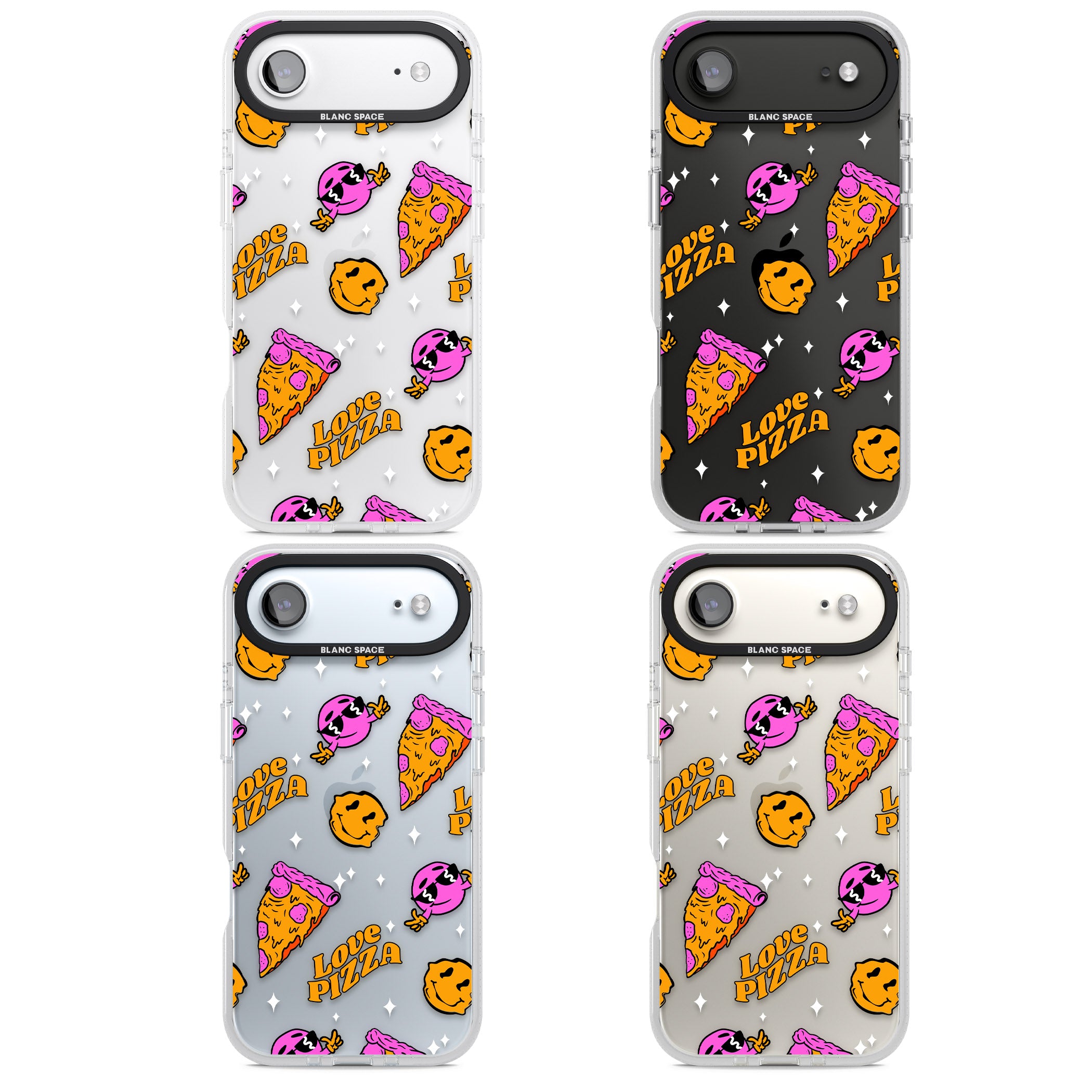 Psychedelic Love Pizza Pattern (Clear) iPhone 17 Air Impact Air Clear Phone Case APT Impact Protection