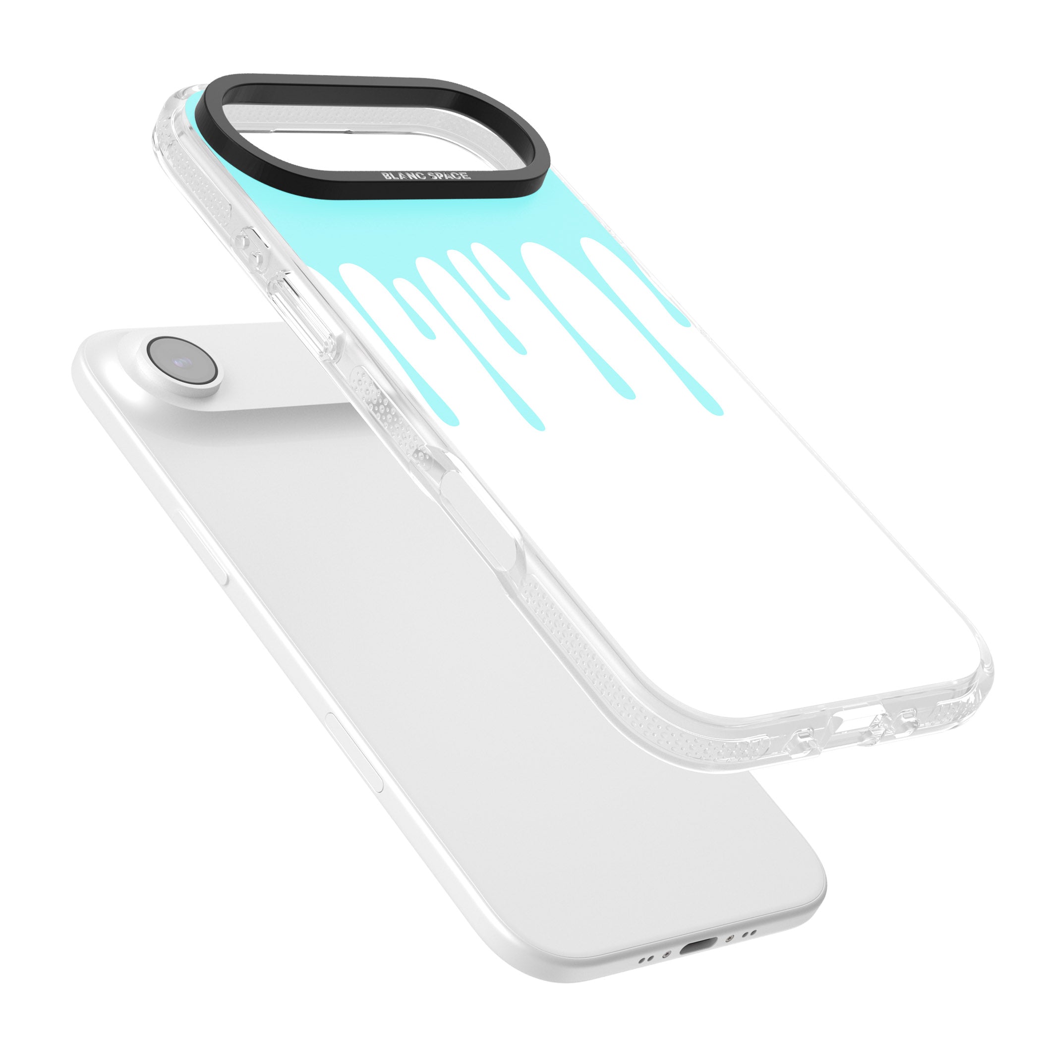 Melted Teal Drip iPhone 17 Air Impact Air Clear Phone Case Colours