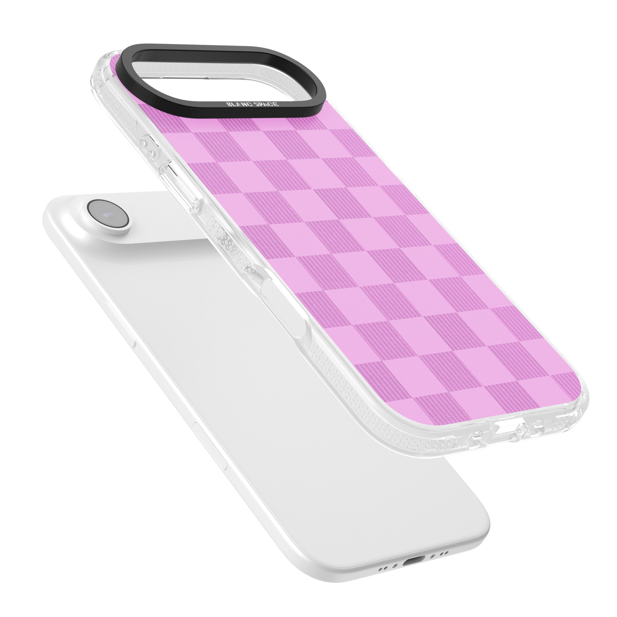 Bubblegum Checkered iPhone 17 Air Impact Air Clear Phone Case Colours