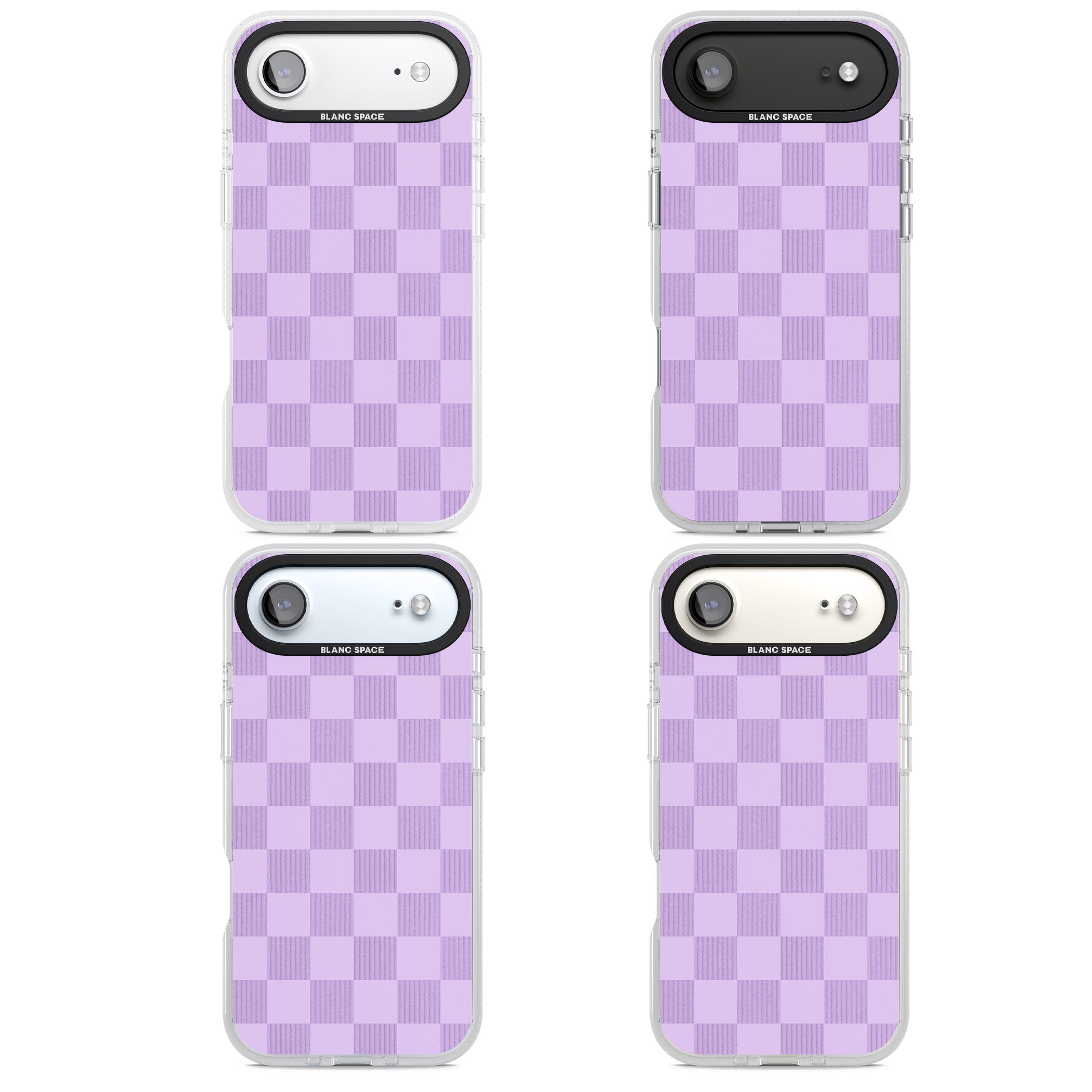 Lilac Checkered iPhone 17 Air Impact Air Clear Phone Case APT Impact Protection